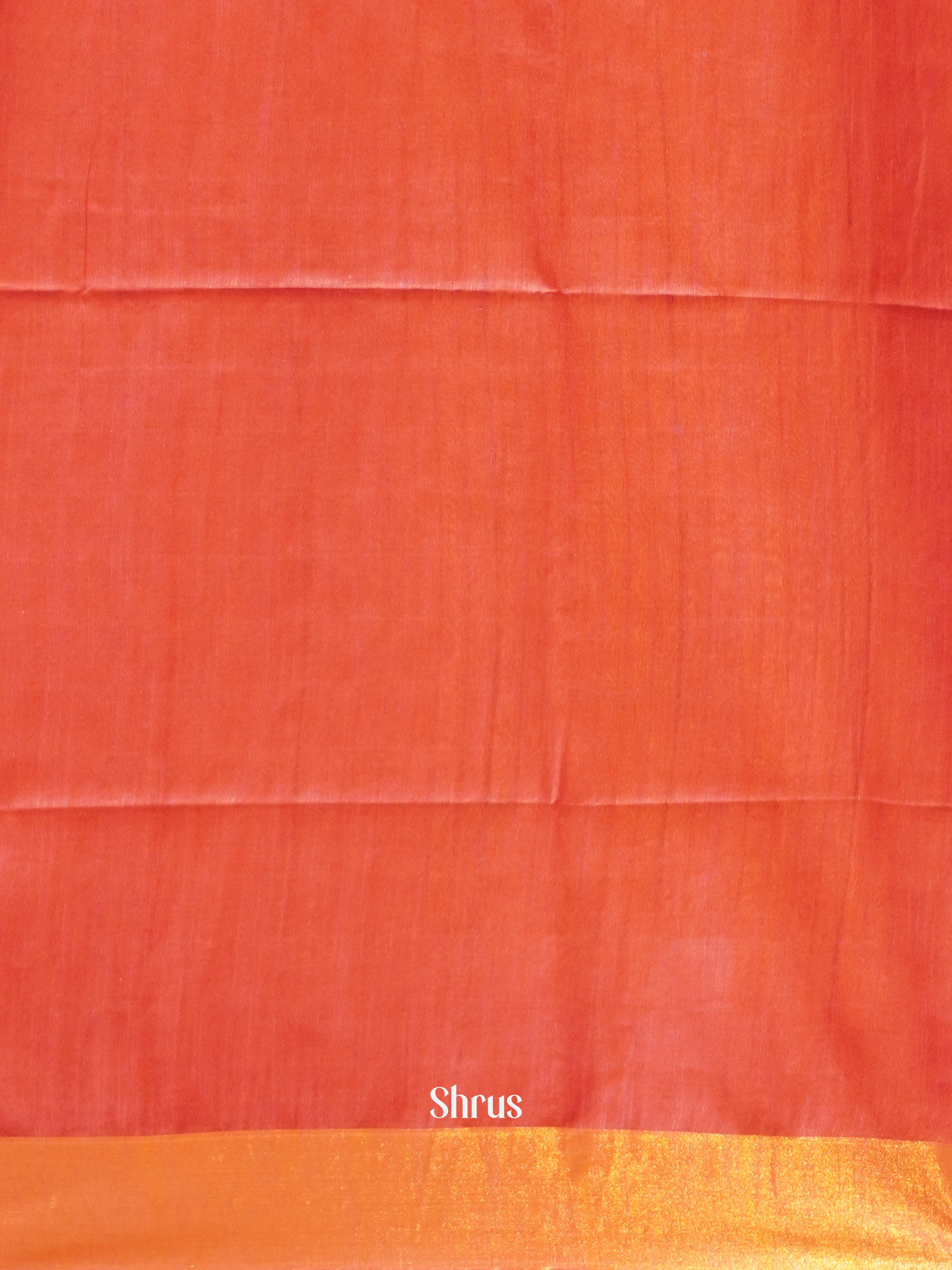 Yellow & Red - Semi Tussar Saree - Shop on ShrusEternity.com