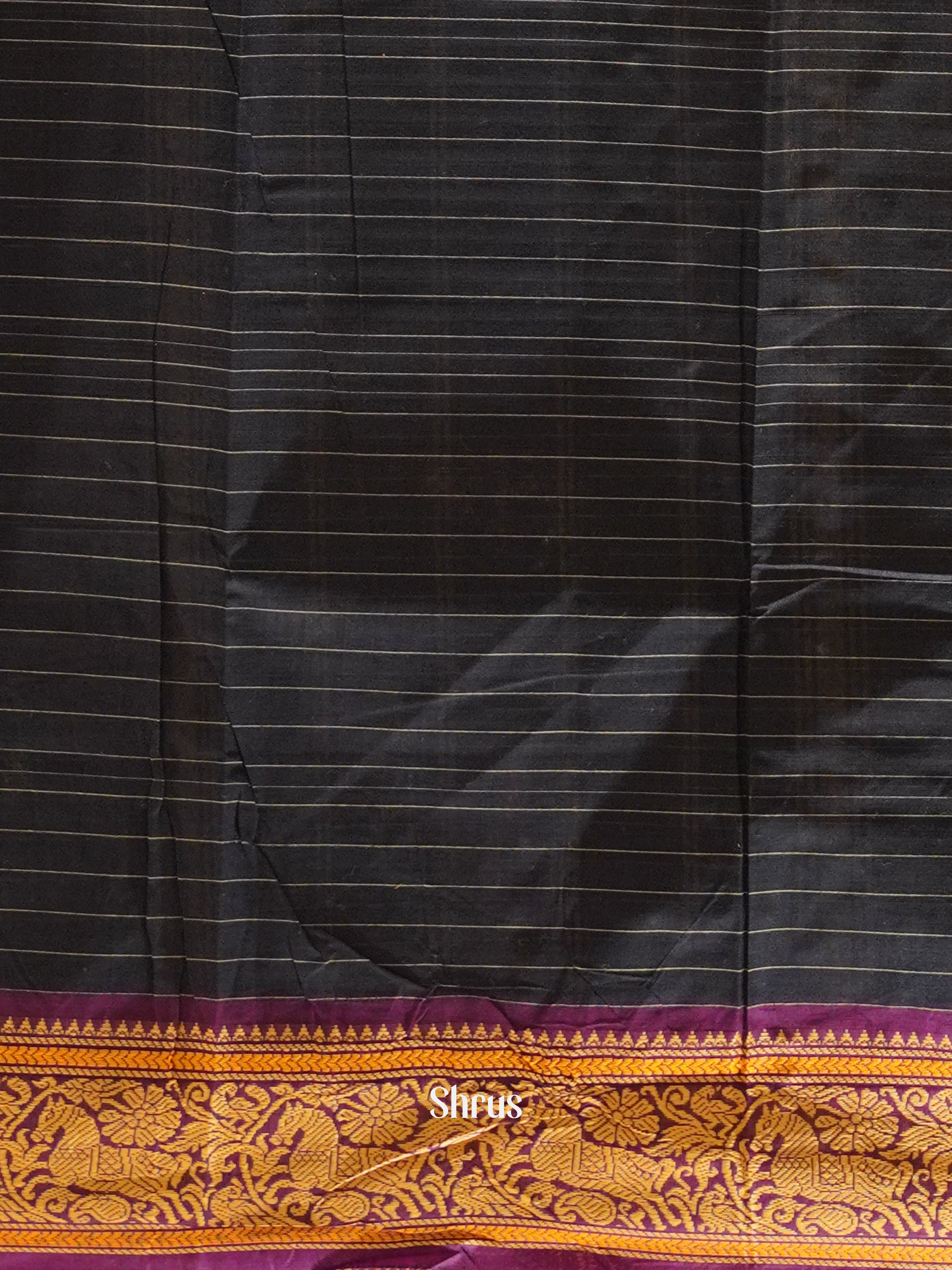 Black & Purple - Chettinad Cotton Saree - Shop on ShrusEternity.com
