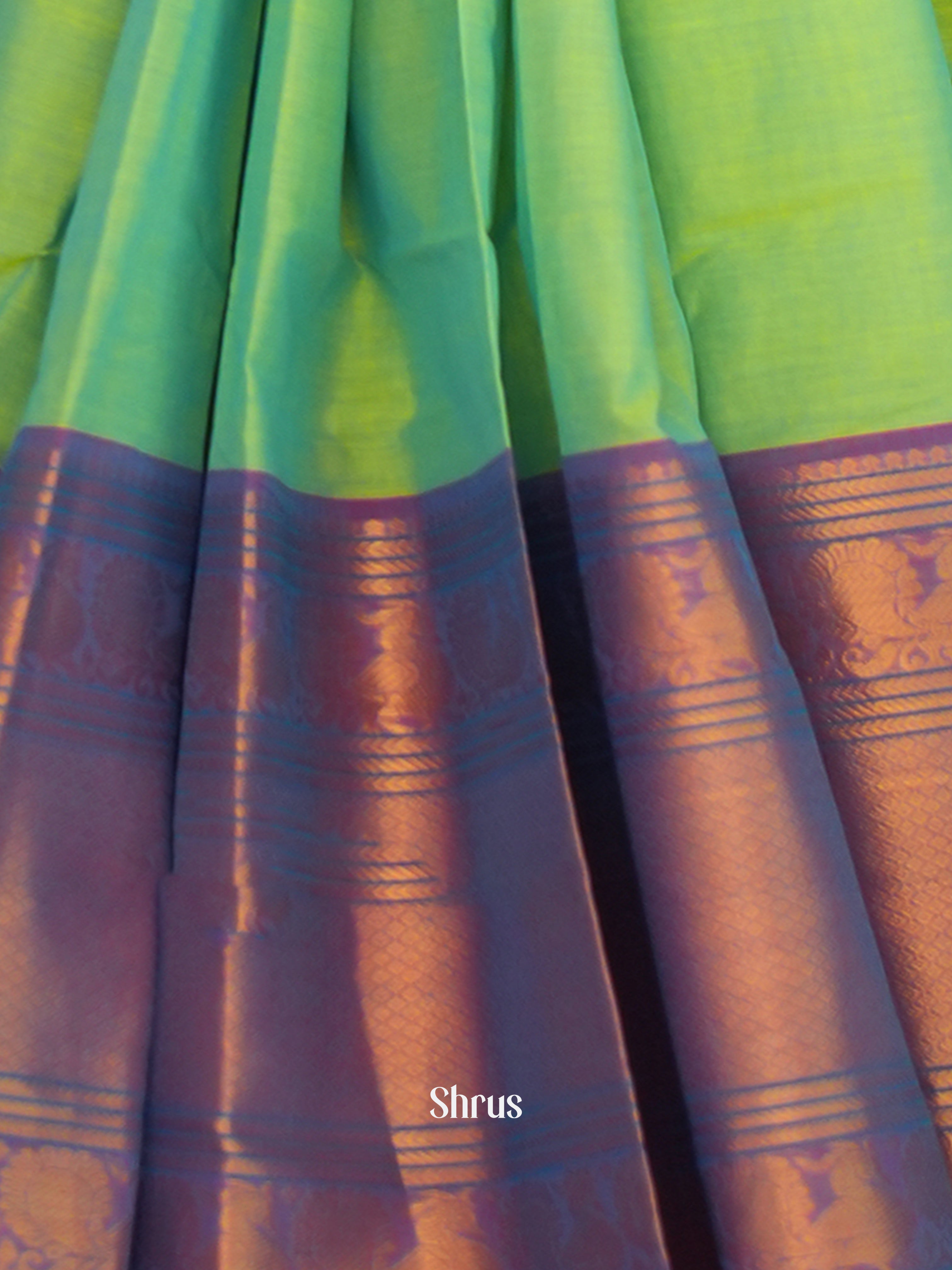 Green & Purple - Narayanpet Cotton Saree - Shop on ShrusEternity.com