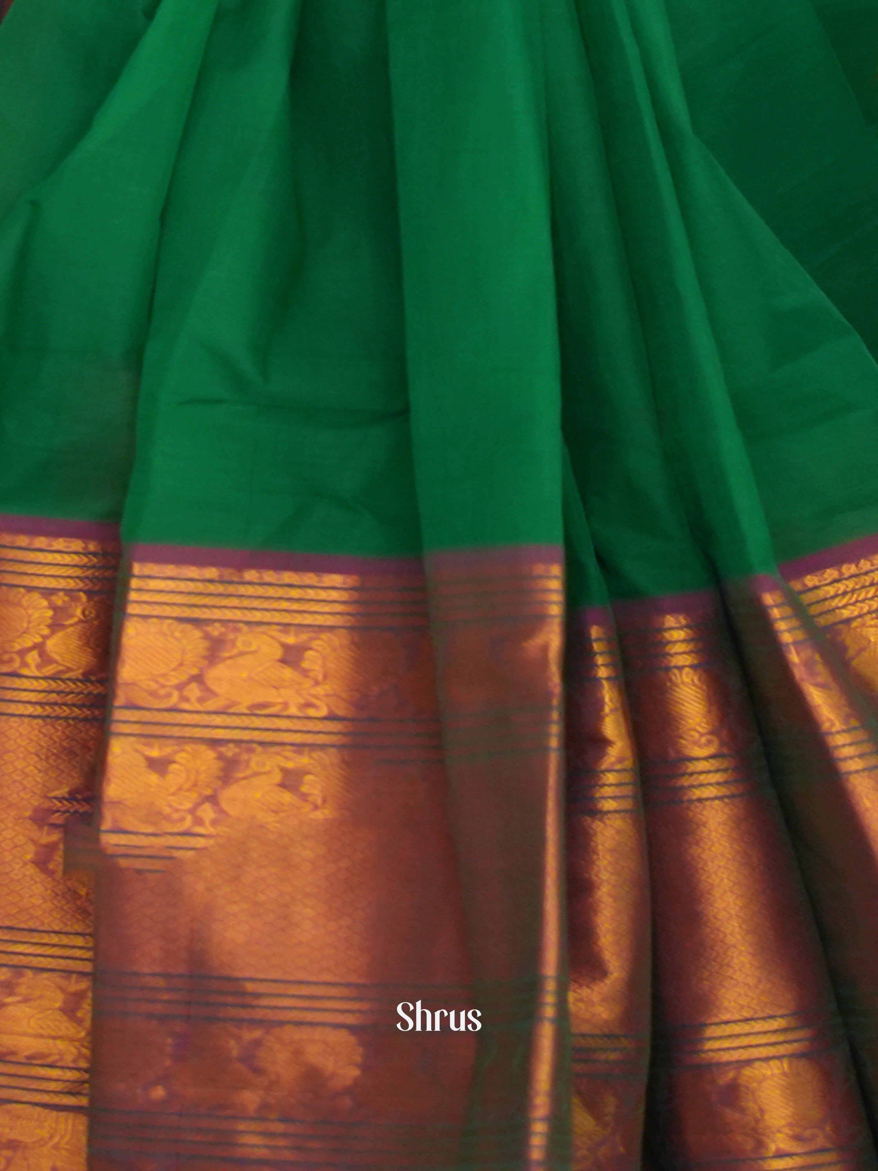 Green & Purple - Narayanpet Cotton Saree - Shop on ShrusEternity.com