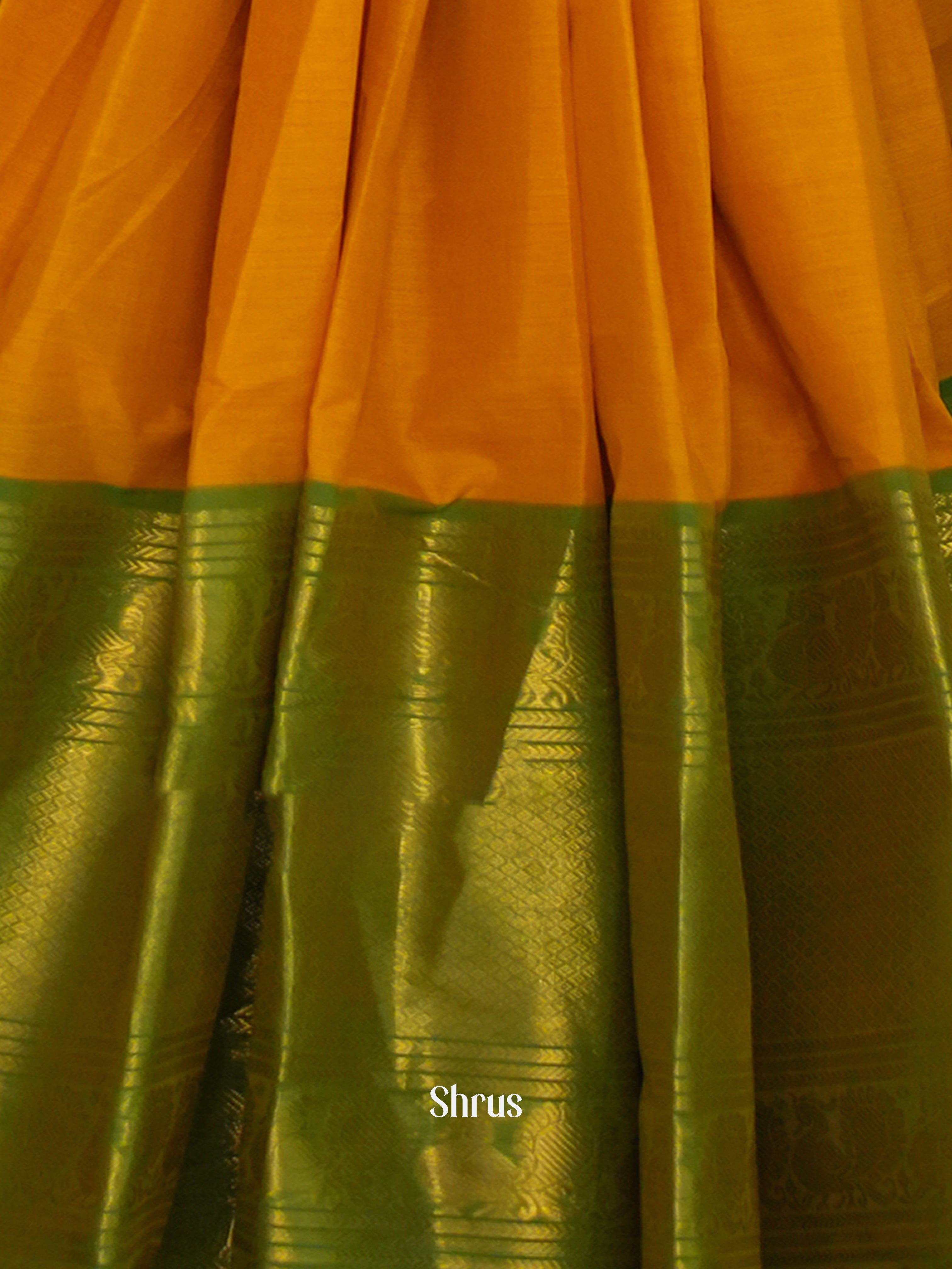Mustard & Green- Narayanpet Cotton Saree - Shop on ShrusEternity.com