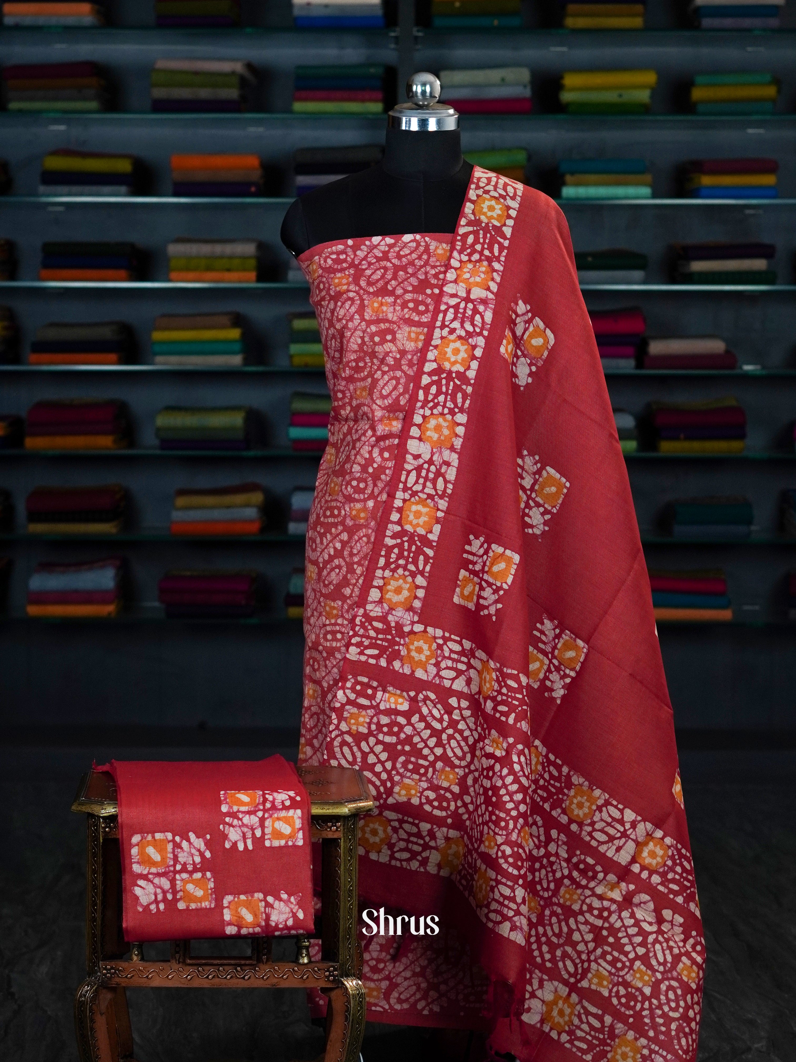 Red - Bhatik salwar - Shop on ShrusEternity.com