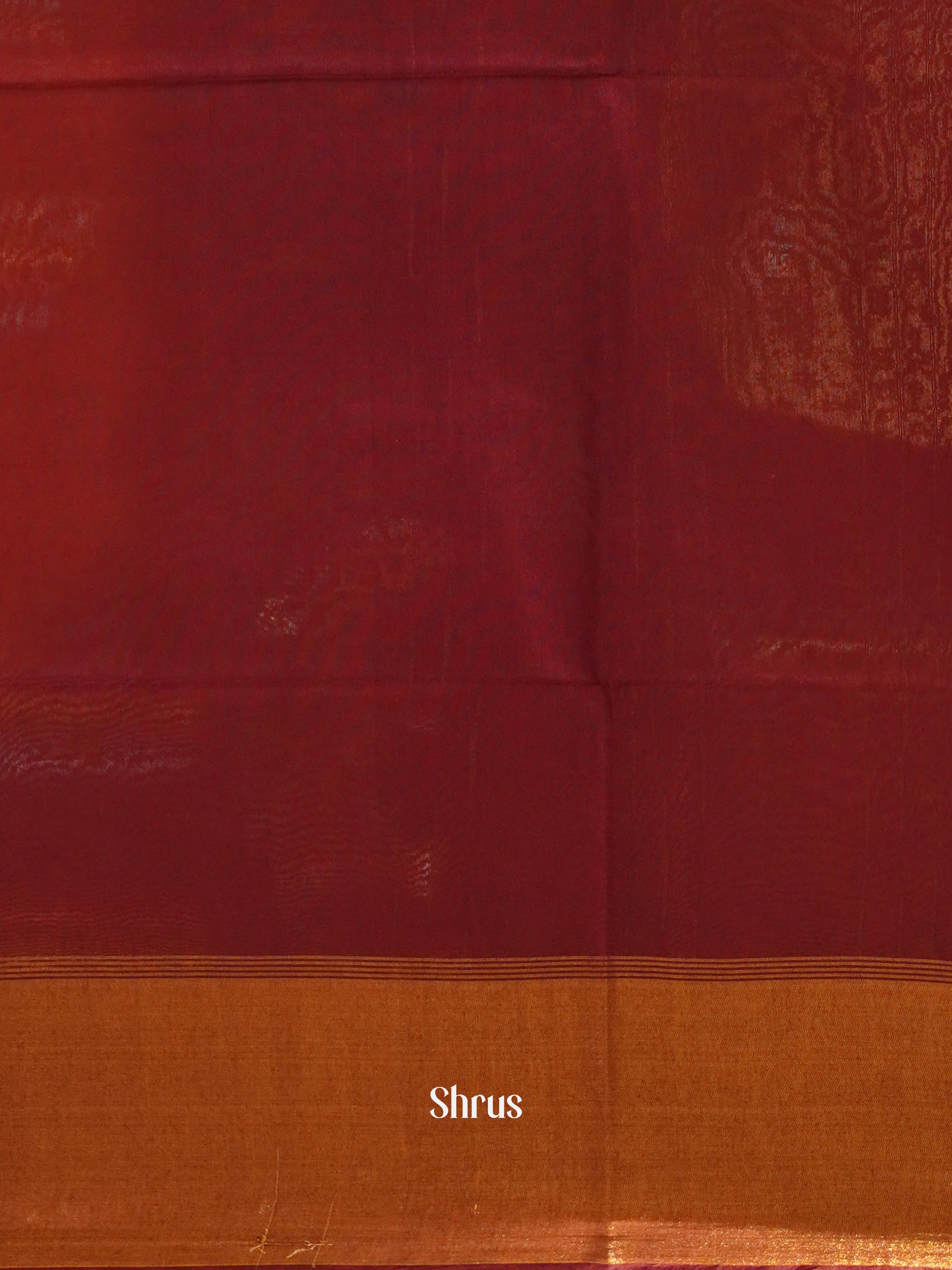Orange & Maroon - Semi Tussar Saree - Shop on ShrusEternity.com