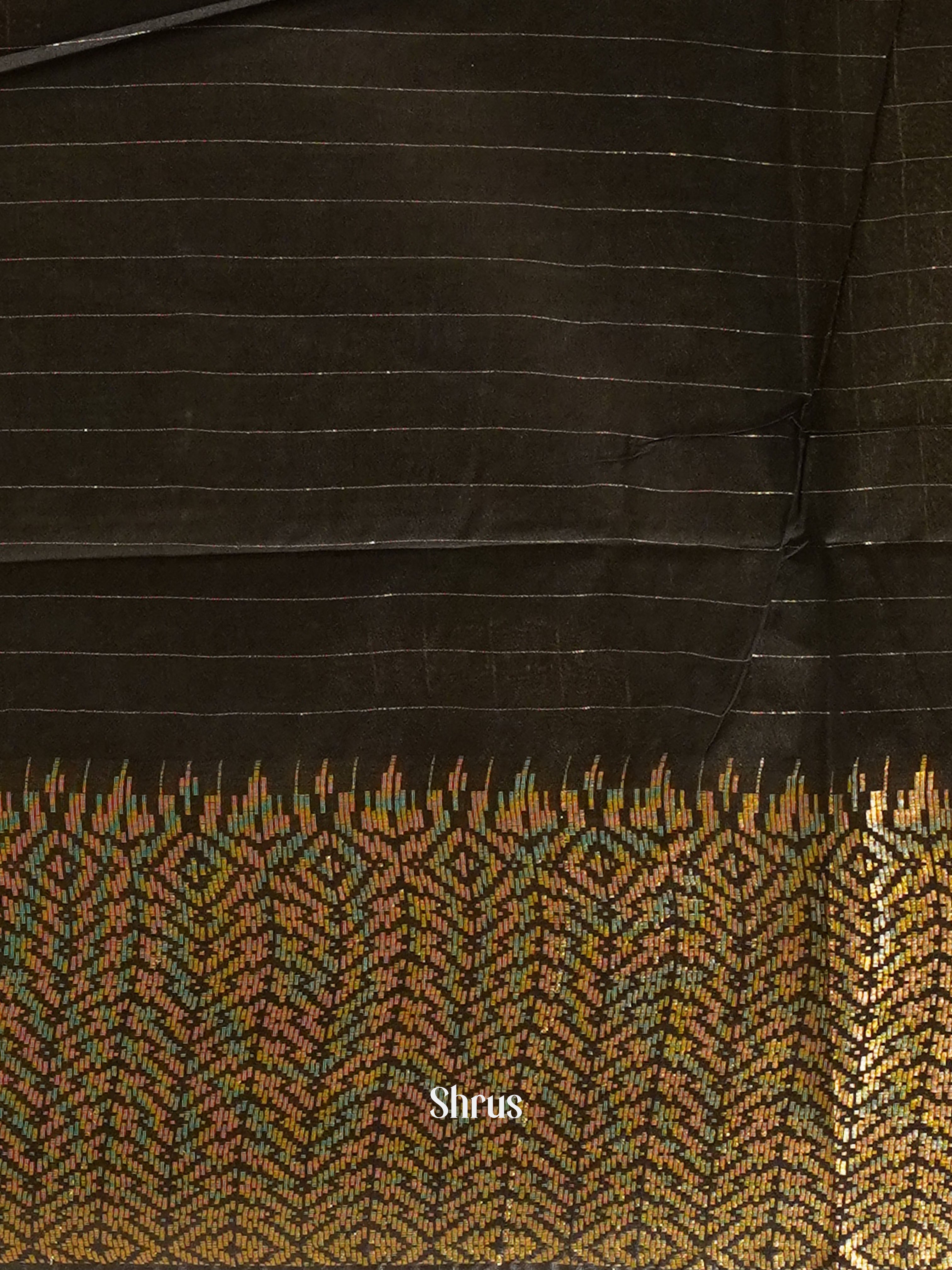 Black & Cream -Shibori Saree - Shop on ShrusEternity.com