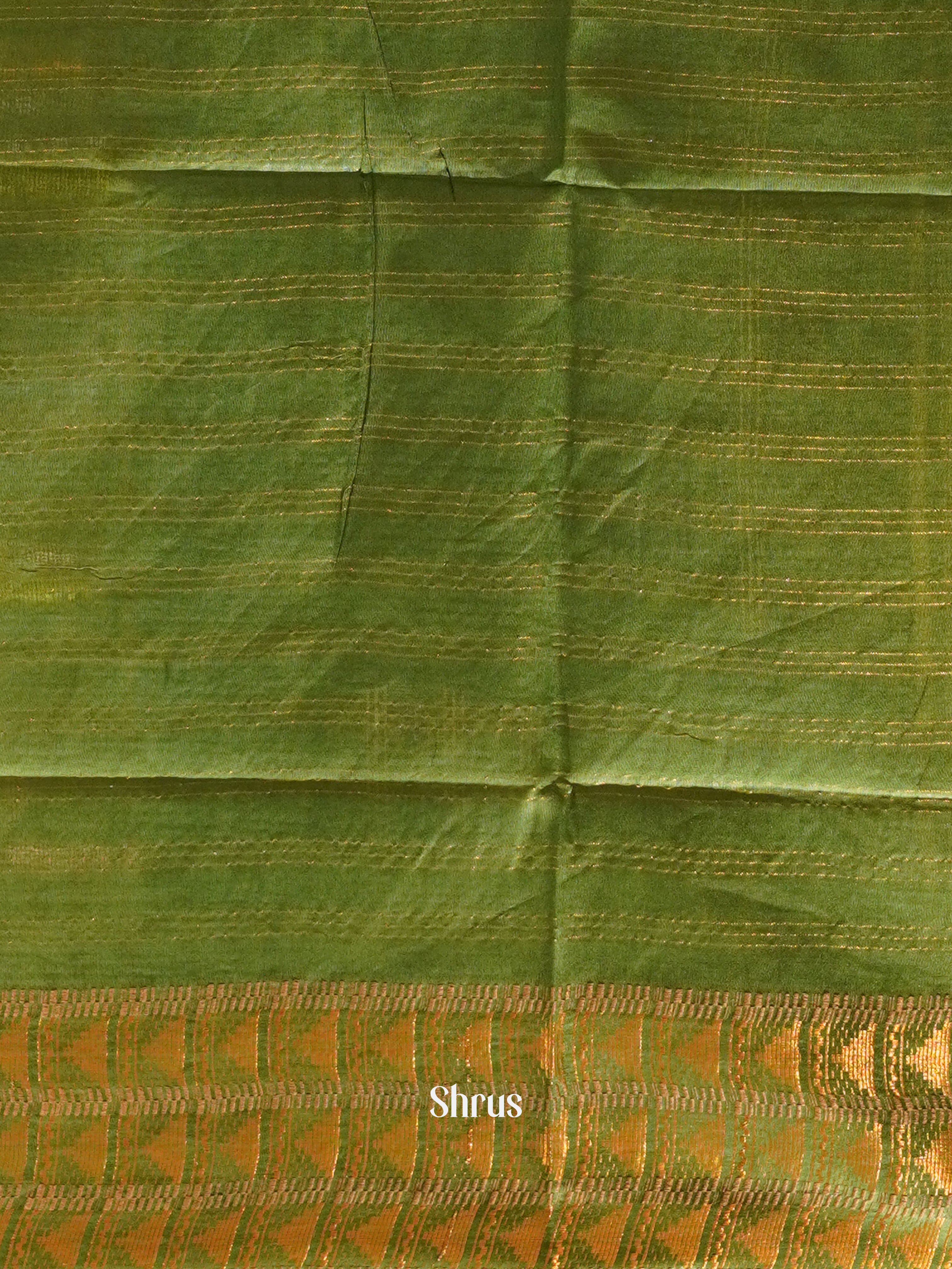 Cream & Green - Shibori Saree - Shop on ShrusEternity.com