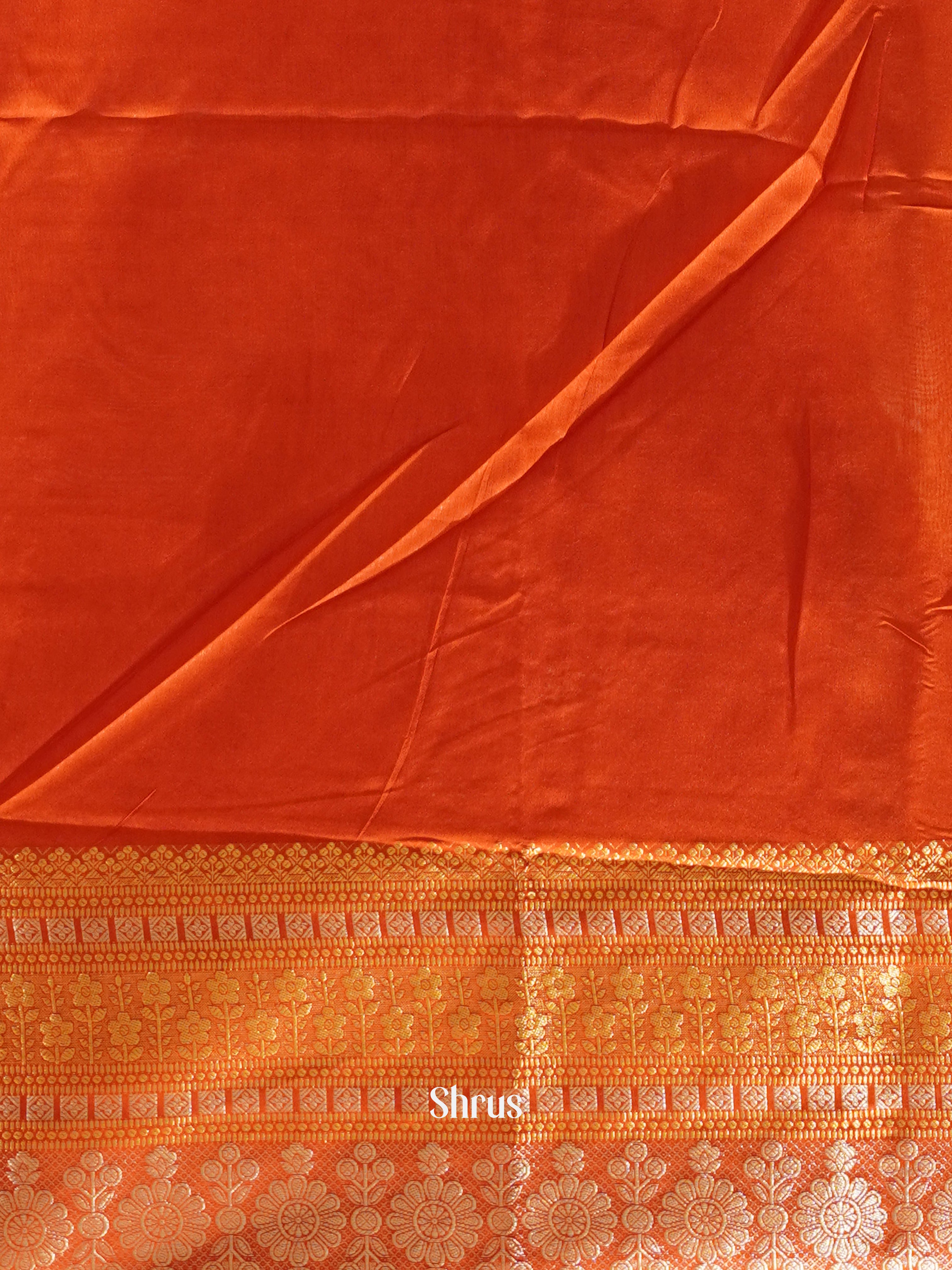 Orange(Single Tone)- Semi Tussar Saree - Shop on ShrusEternity.com