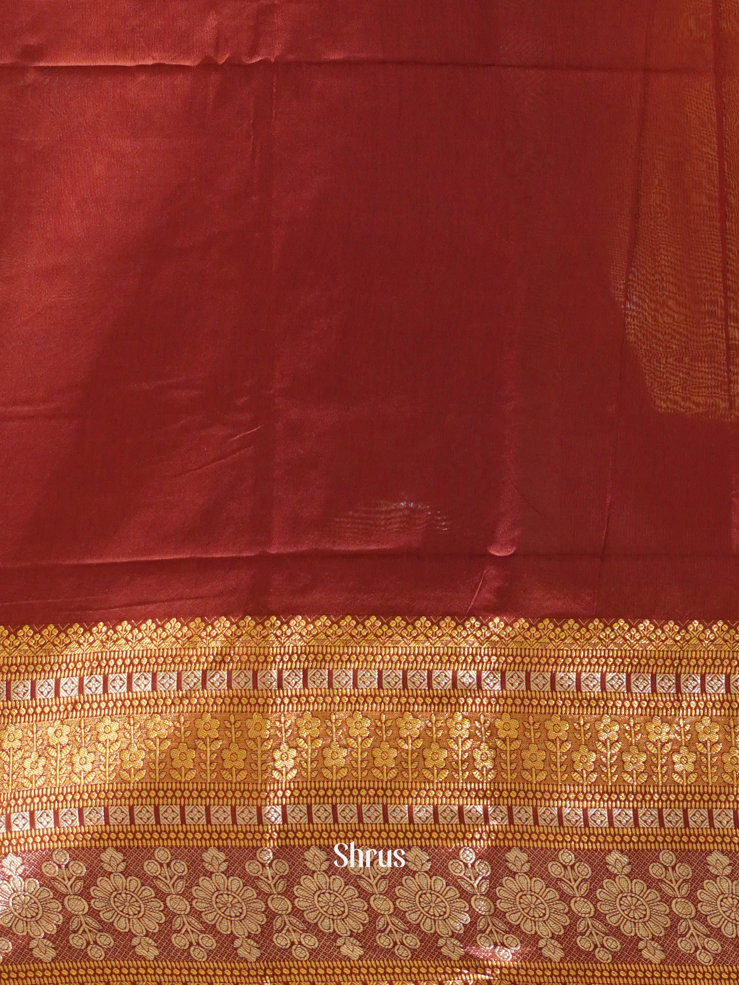 Maroon(Single Tone)- Semi Tussar Saree - Shop on ShrusEternity.com