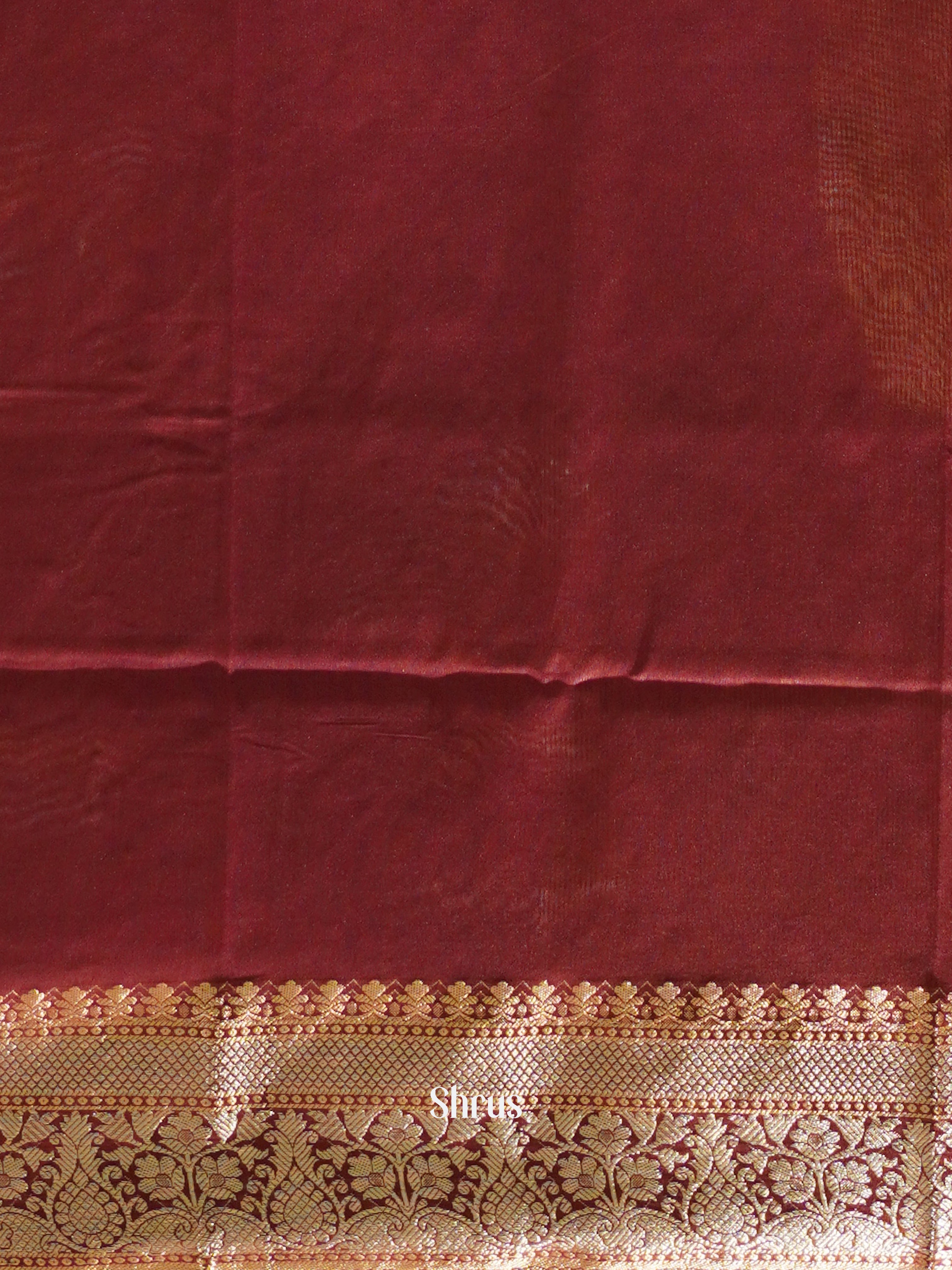 Maroon(Single Tone)- Semi Tussar saree - Shop on ShrusEternity.com