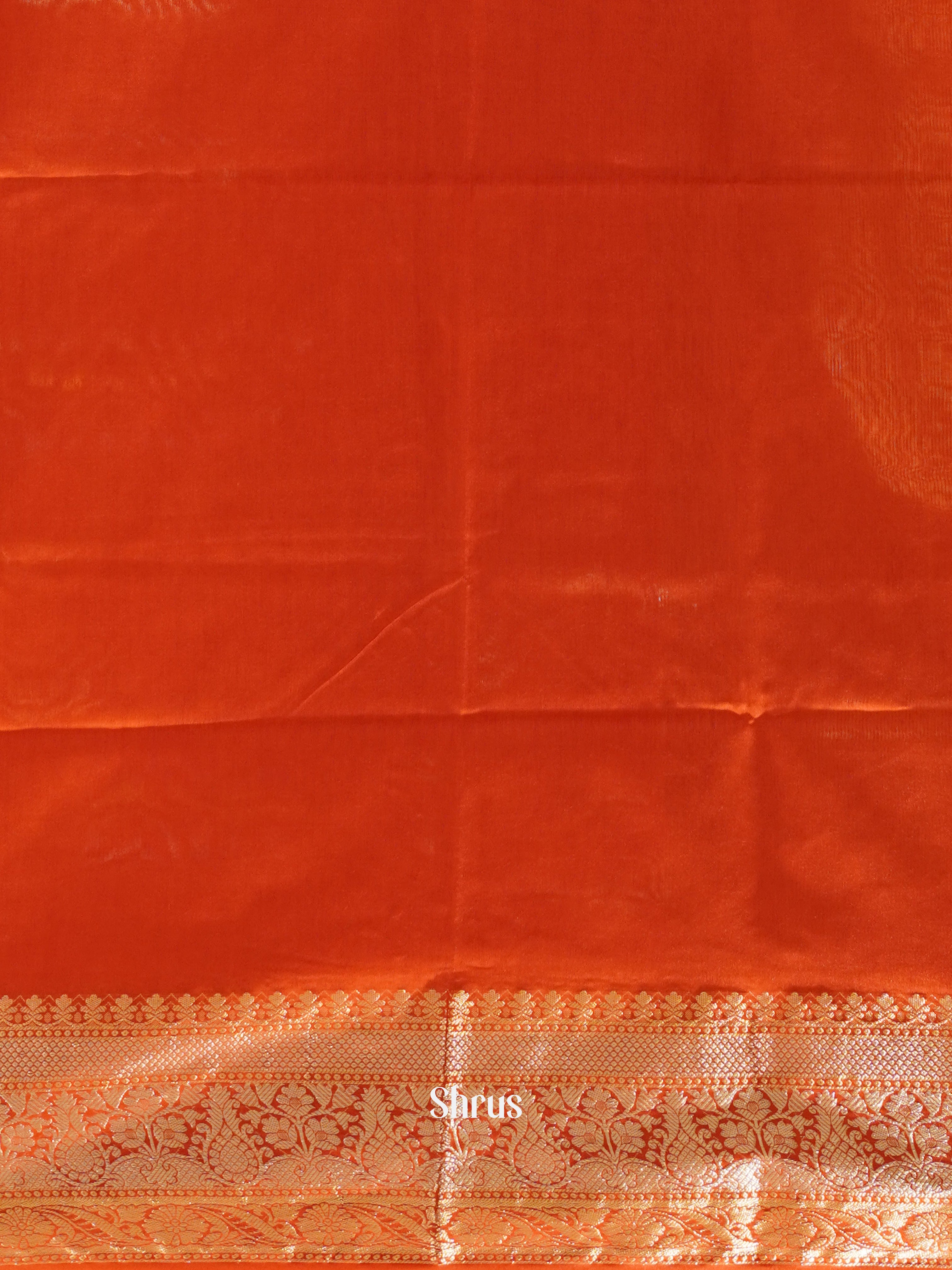 Orange(Single Tone)- Semi Tussar Saree - Shop on ShrusEternity.com