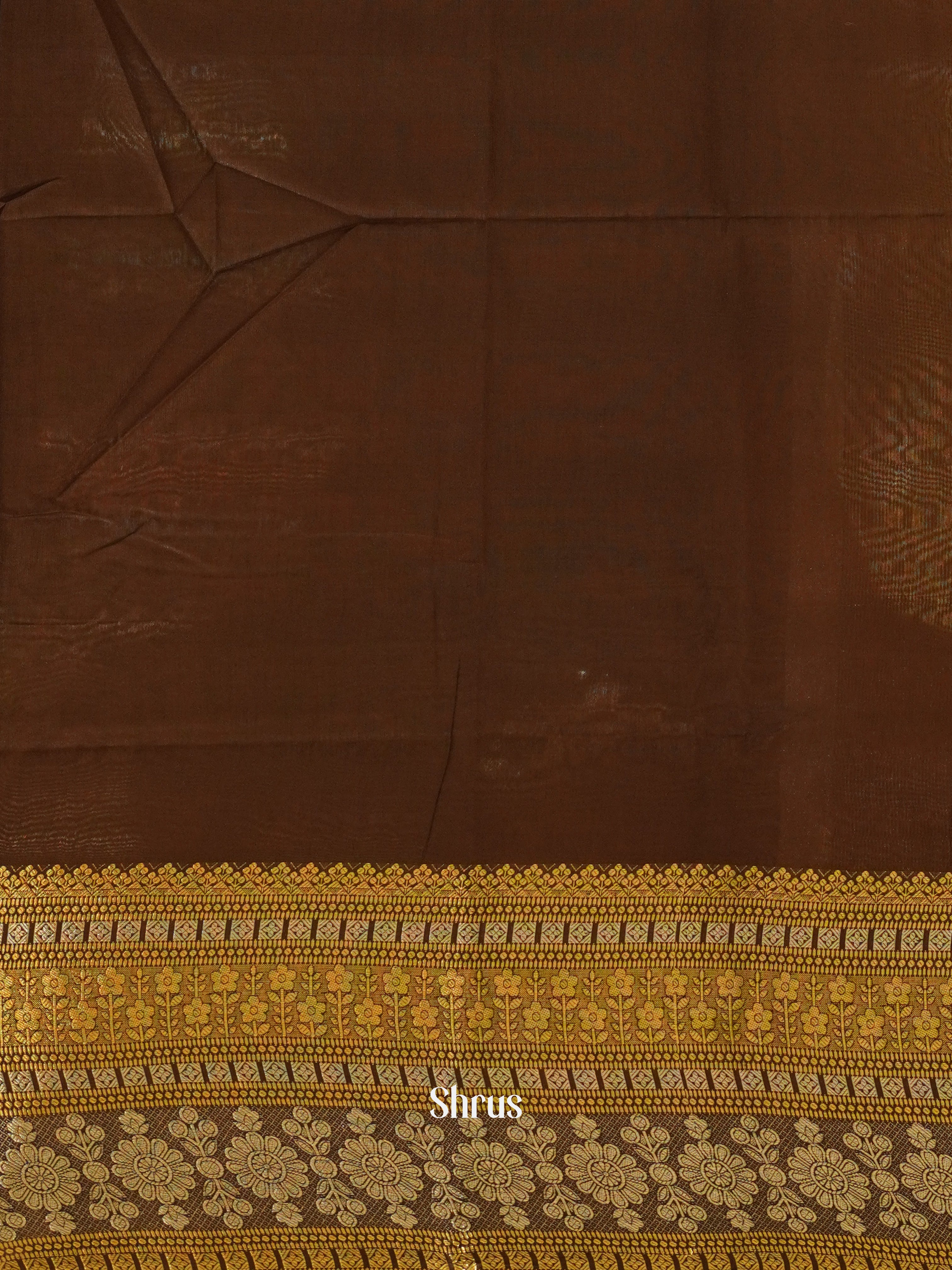 Brown(Single Tone) - Semi Tussar Saree - Shop on ShrusEternity.com