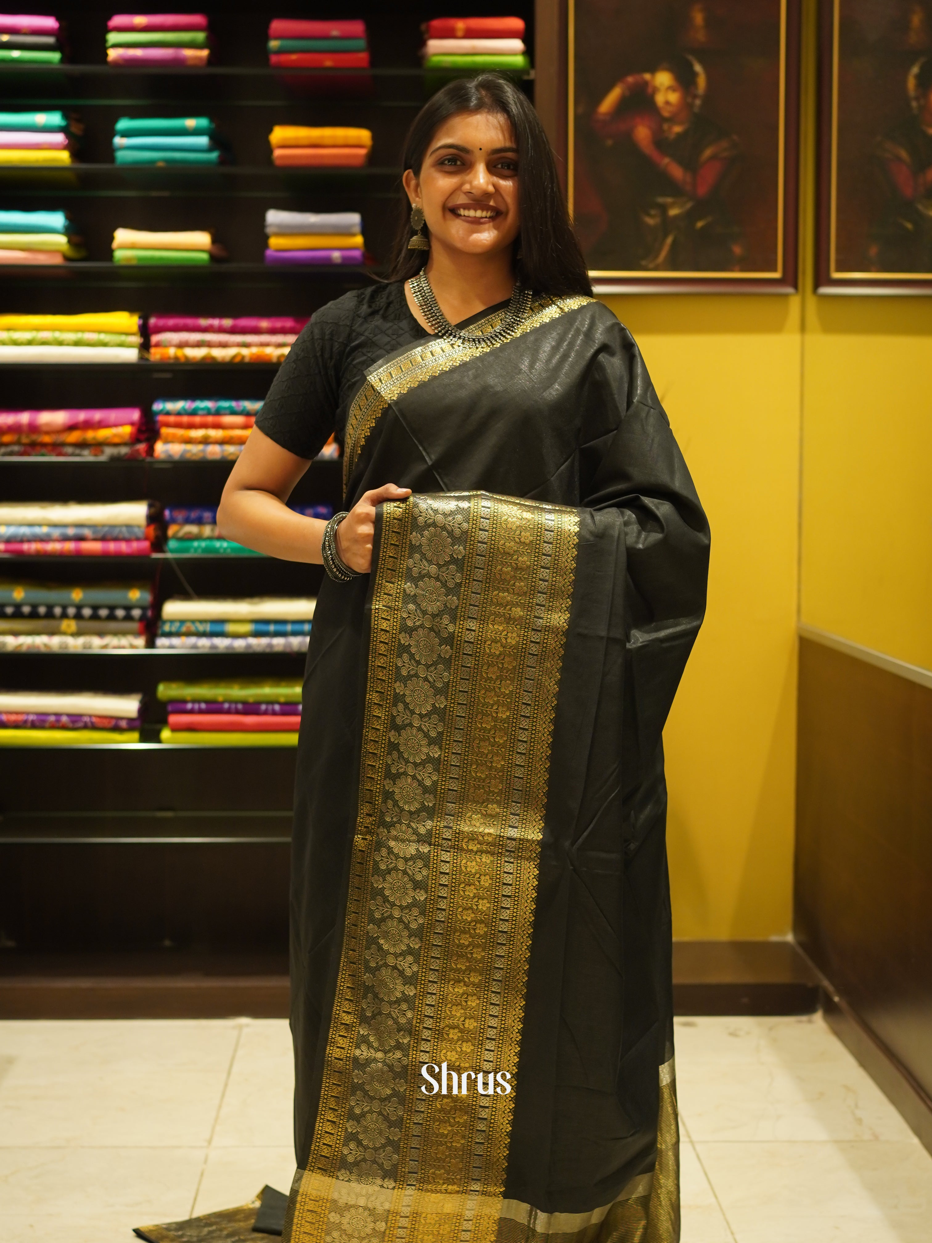 Green(single Tone)- Semi Tussar Saree - Shop on ShrusEternity.com