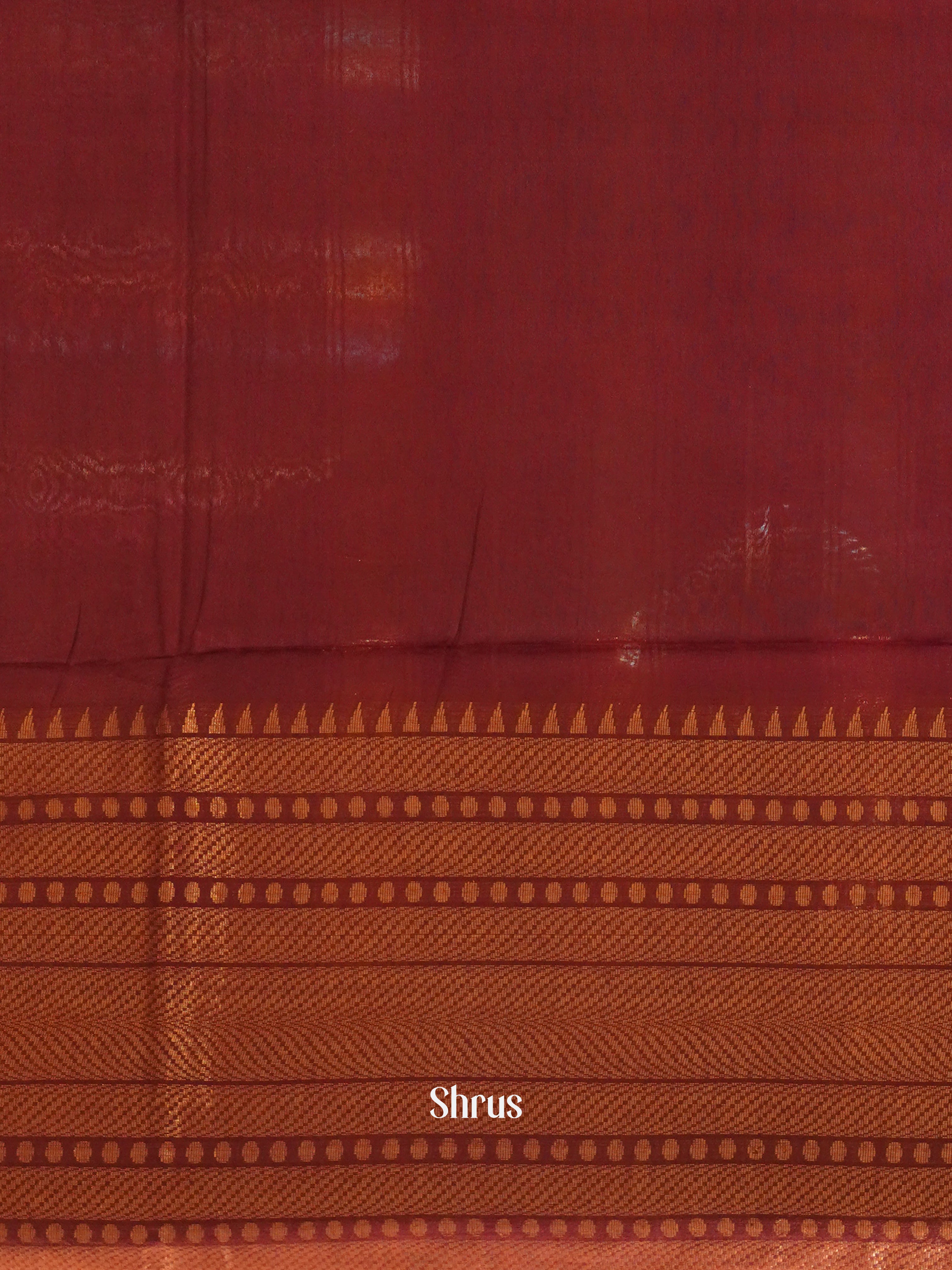 Maroon(Single Tone) - Semi Tussar Saree - Shop on ShrusEternity.com