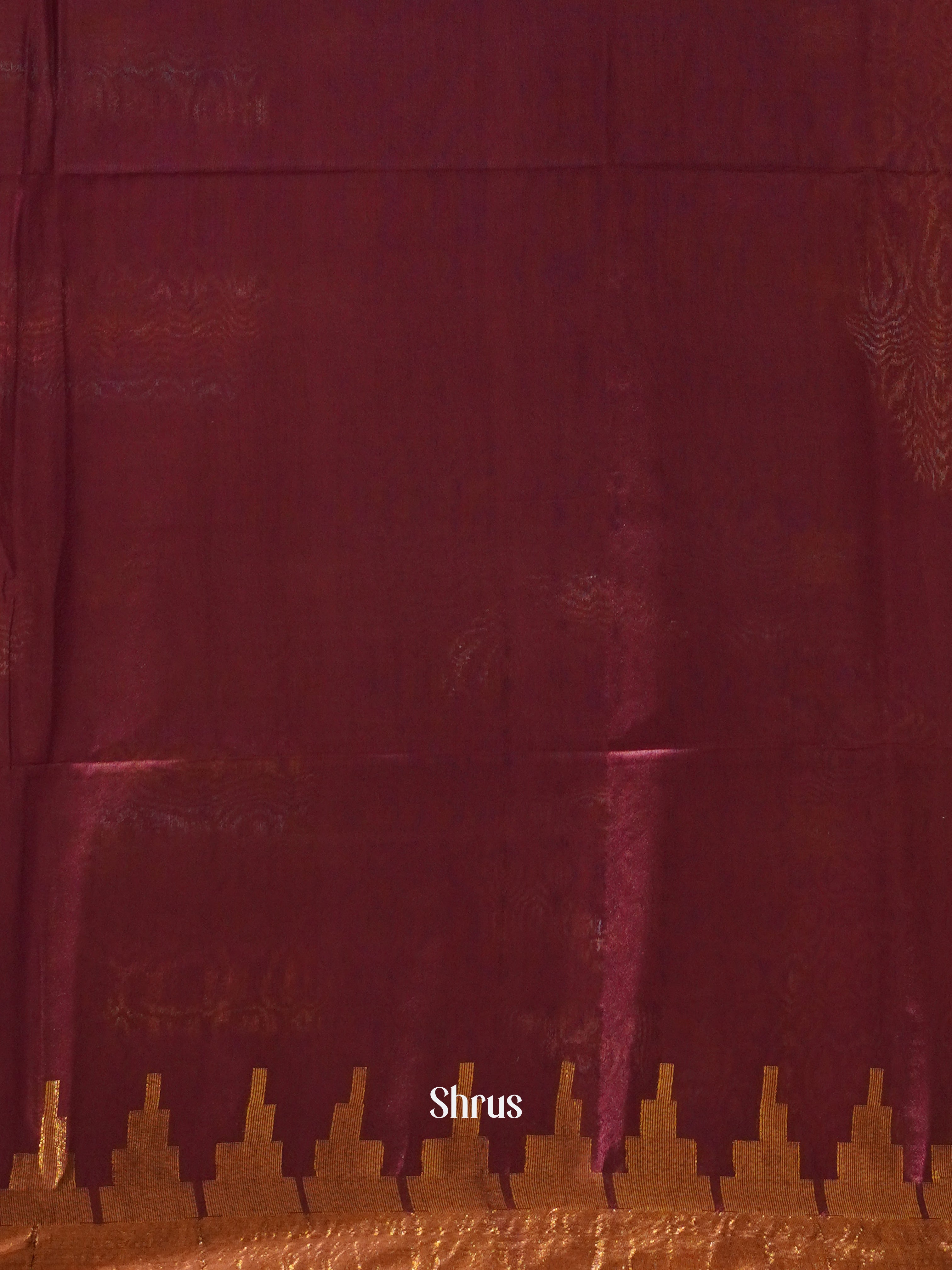 Maroon(Single Tone) - Semi Tussar Saree - Shop on ShrusEternity.com