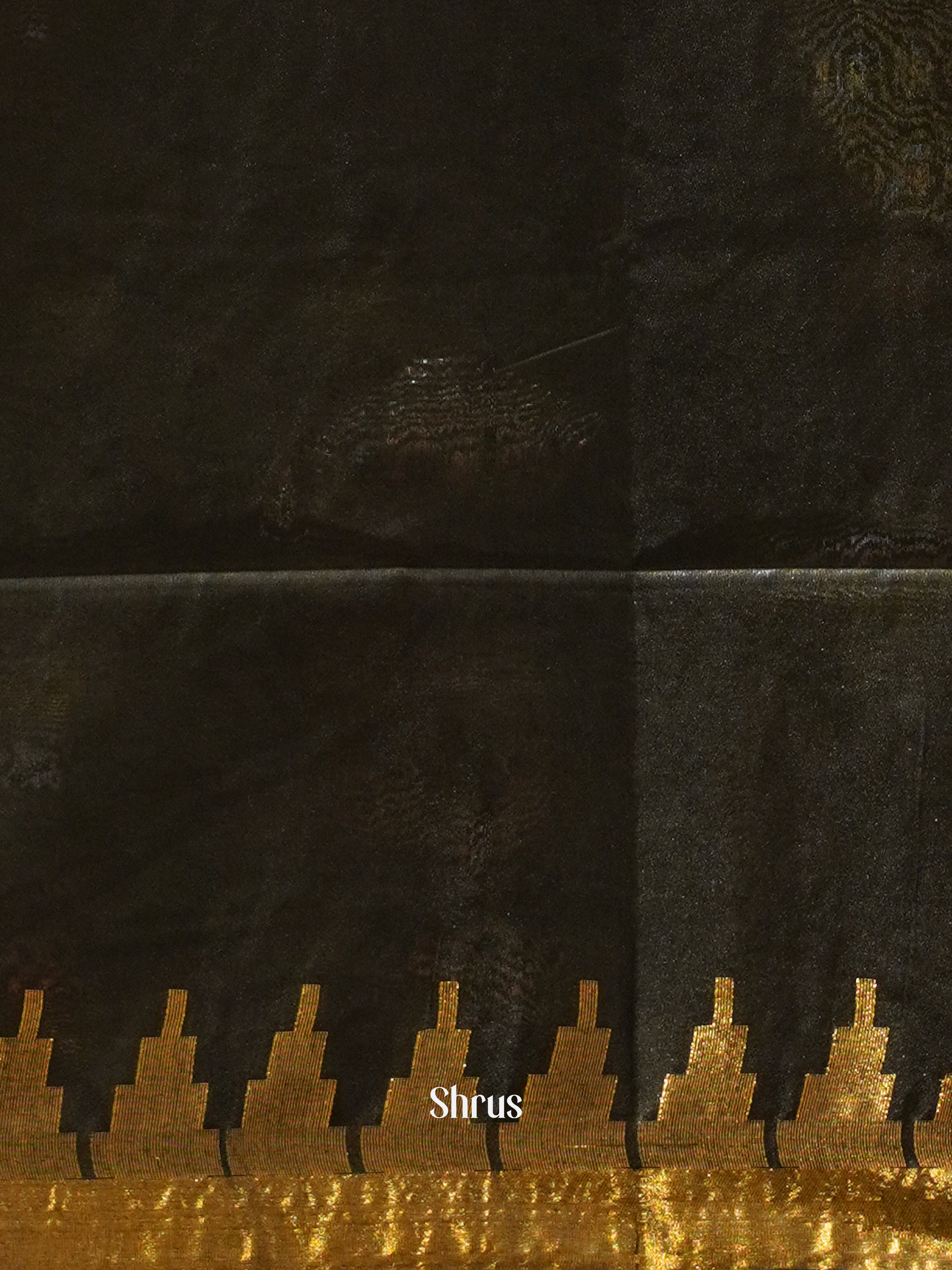 Black(Single Tone) - Semi Tussar Saree - Shop on ShrusEternity.com