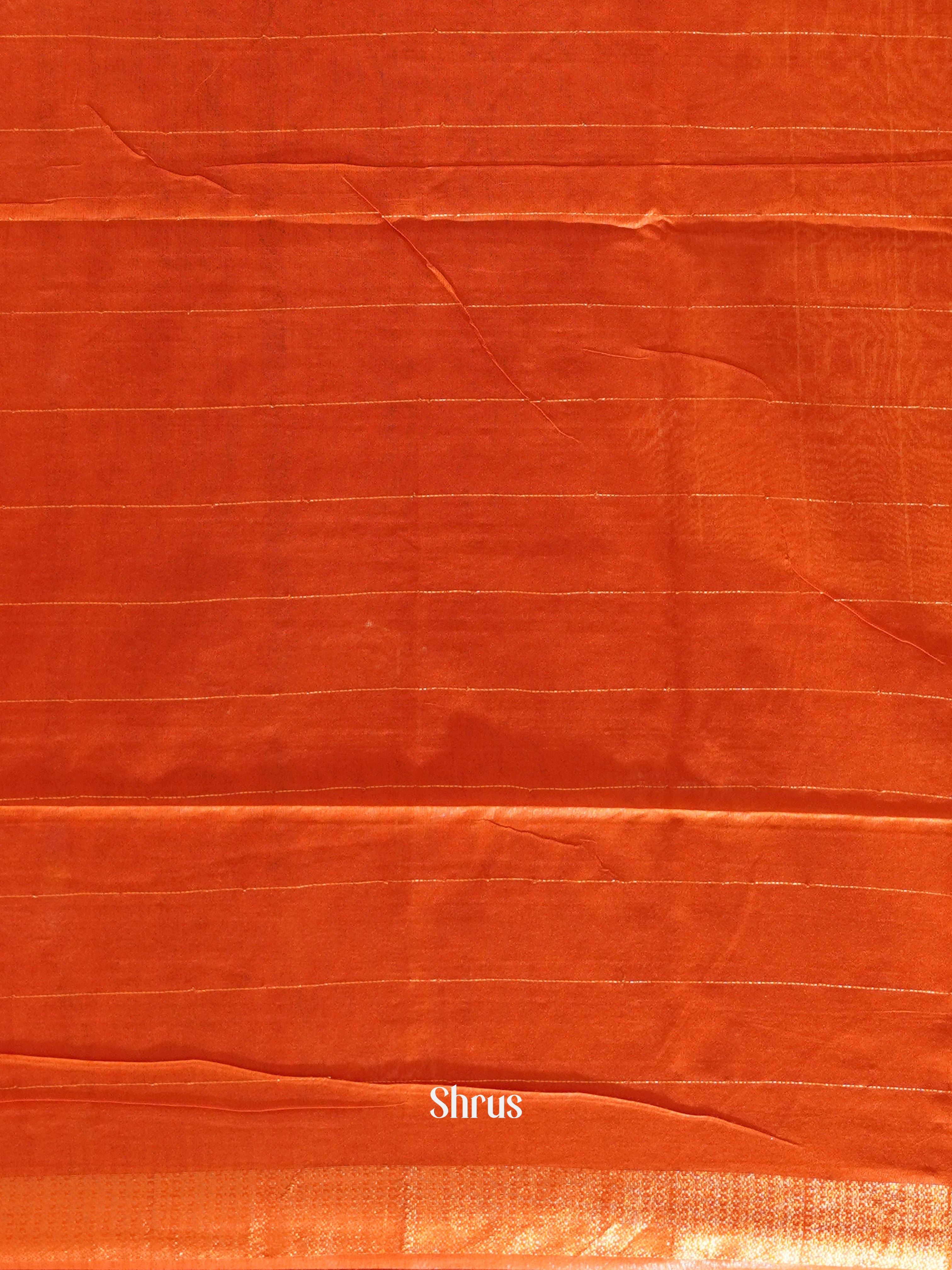 Orange(Single Tone)- Semi Tussar Saree - Shop on ShrusEternity.com