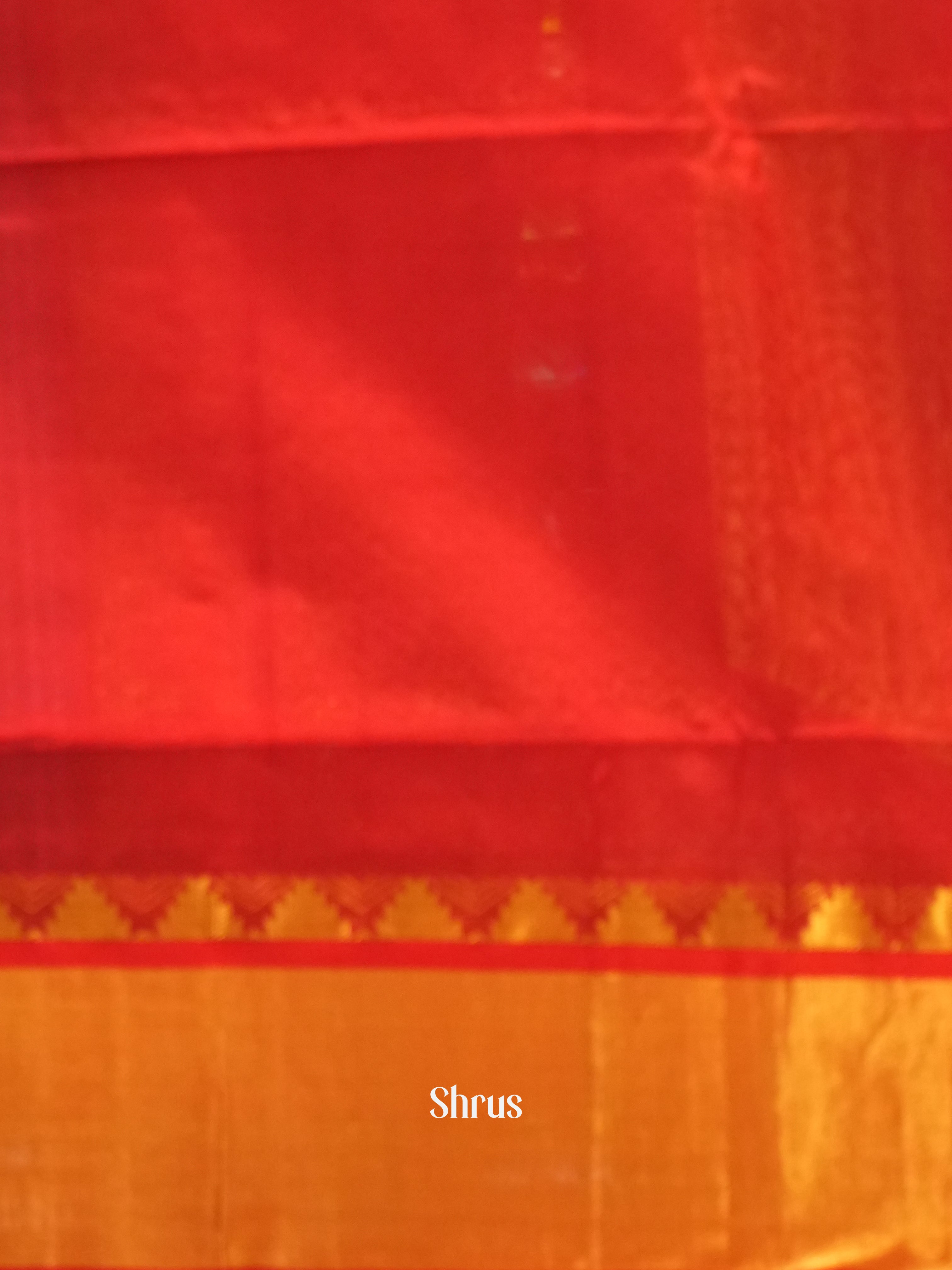 Blue & Red - Silk Cotton Saree - Shop on ShrusEternity.com