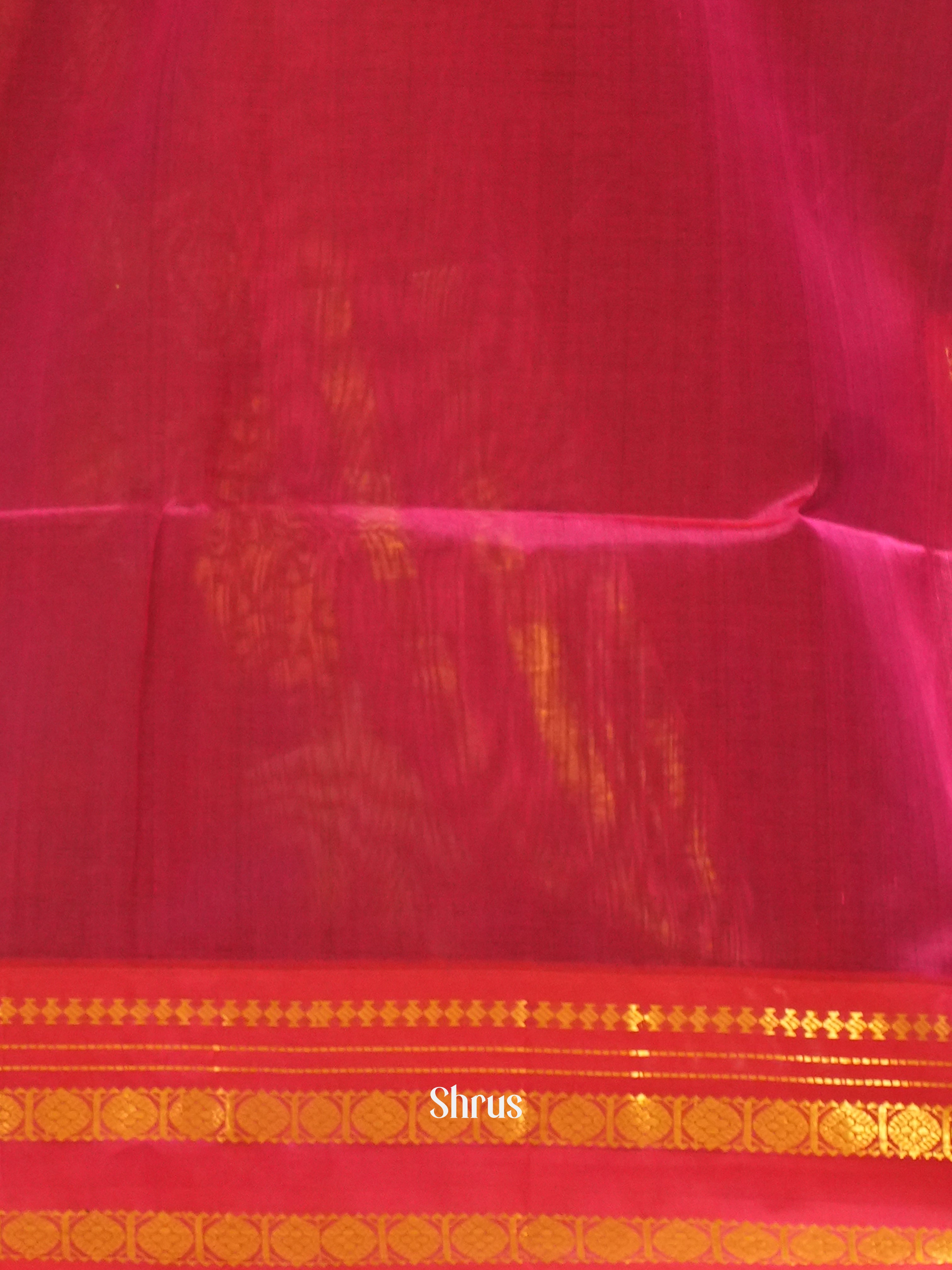 Green & Pink - Silk Cotton Saree - Shop on ShrusEternity.com