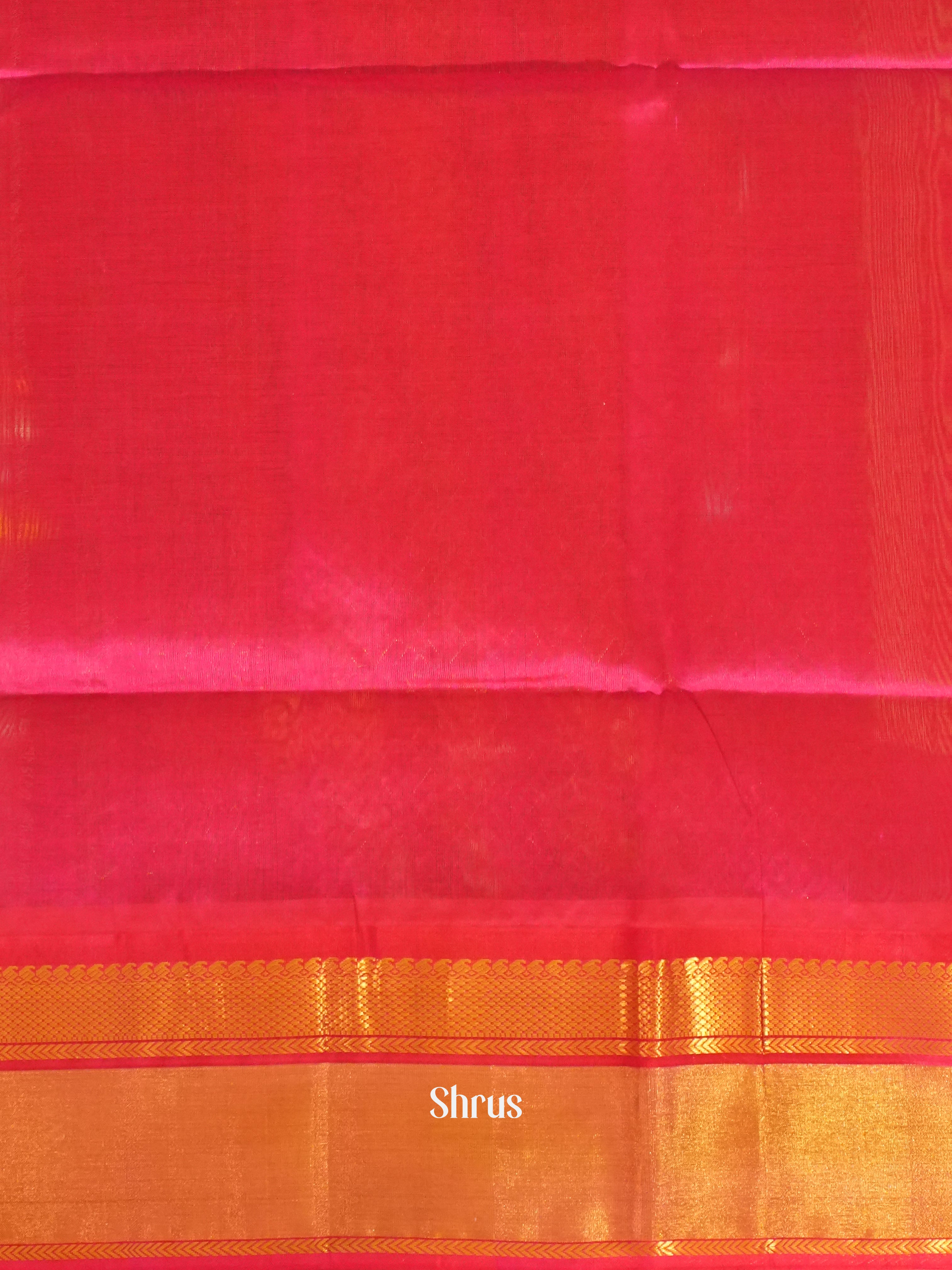 Blue & Pink - Silk Cotton Saree - Shop on ShrusEternity.com