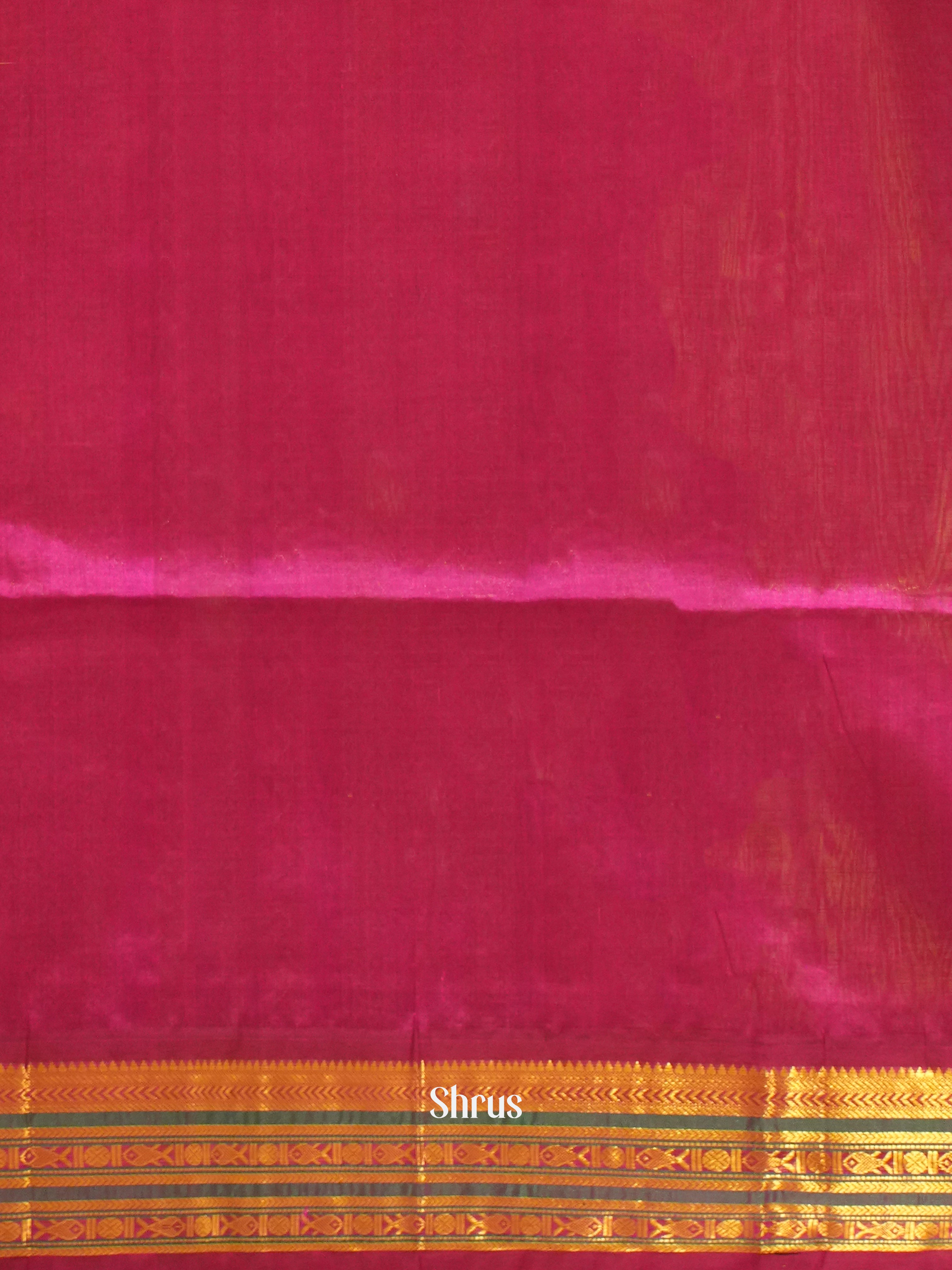 Yellow & Pink - Silk Cotton Saree - Shop on ShrusEternity.com