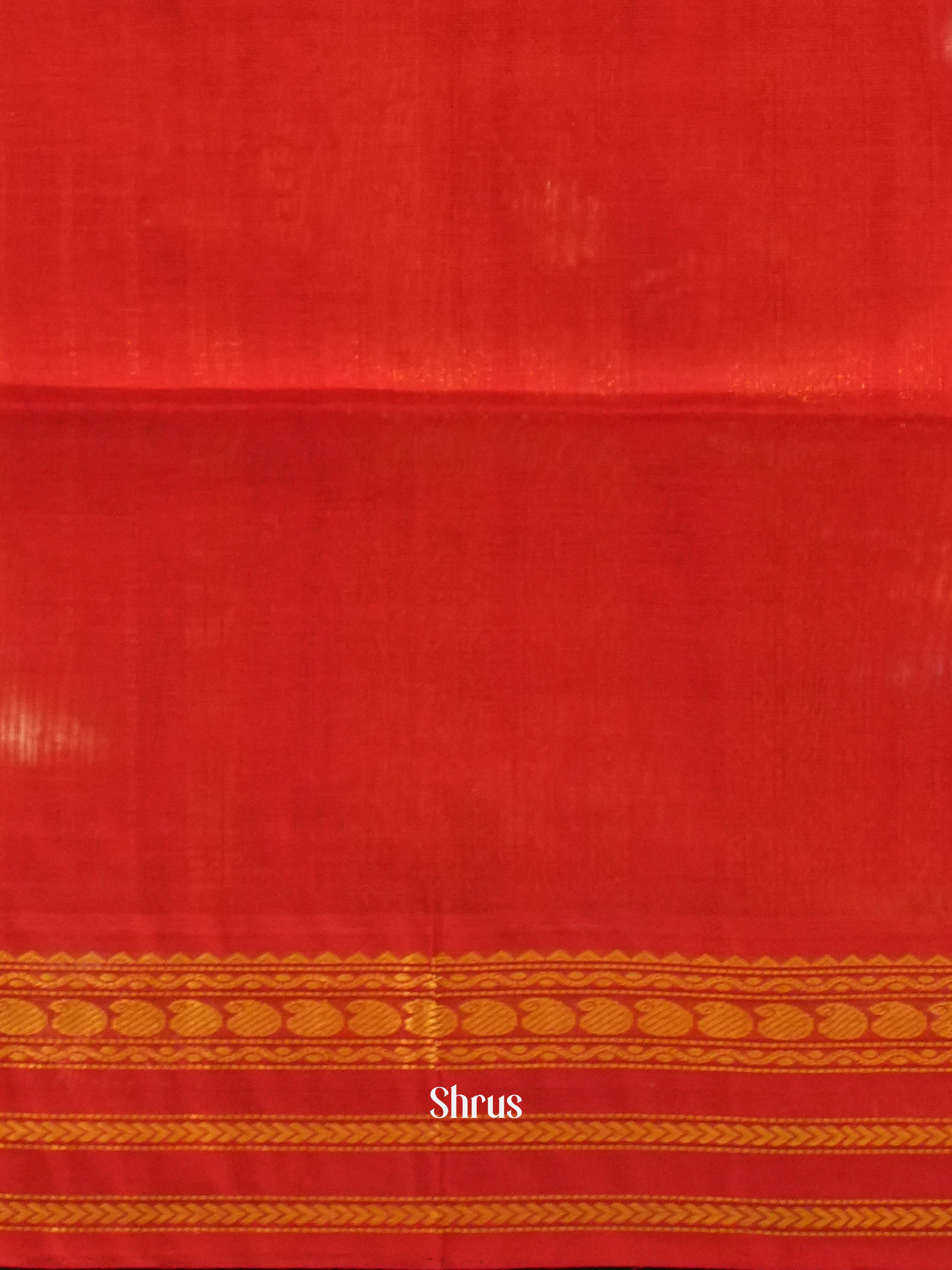 Orange & Red - Silk Cotton Saree - Shop on ShrusEternity.com
