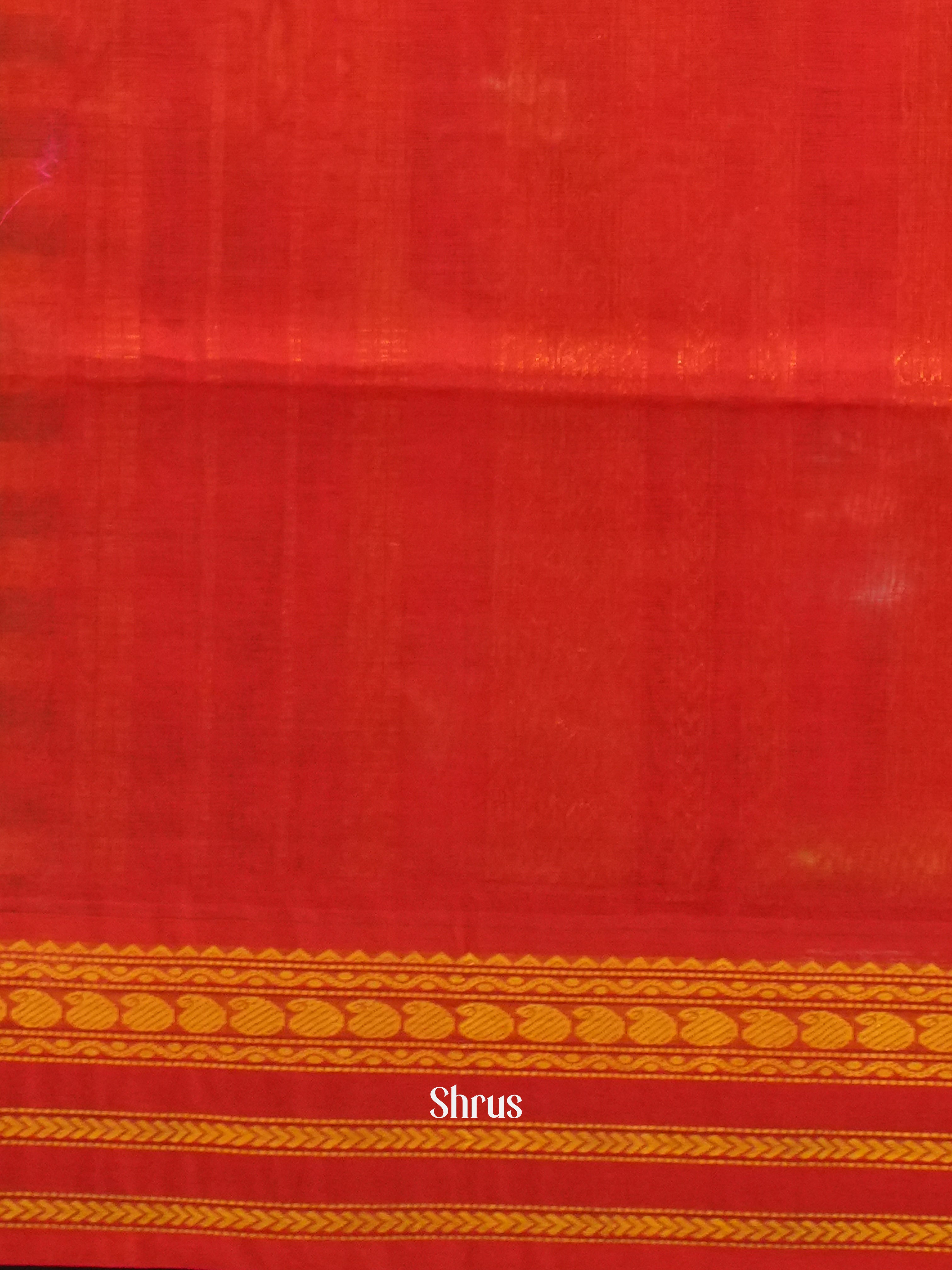 Green & Red - Silk Cotton Saree - Shop on ShrusEternity.com