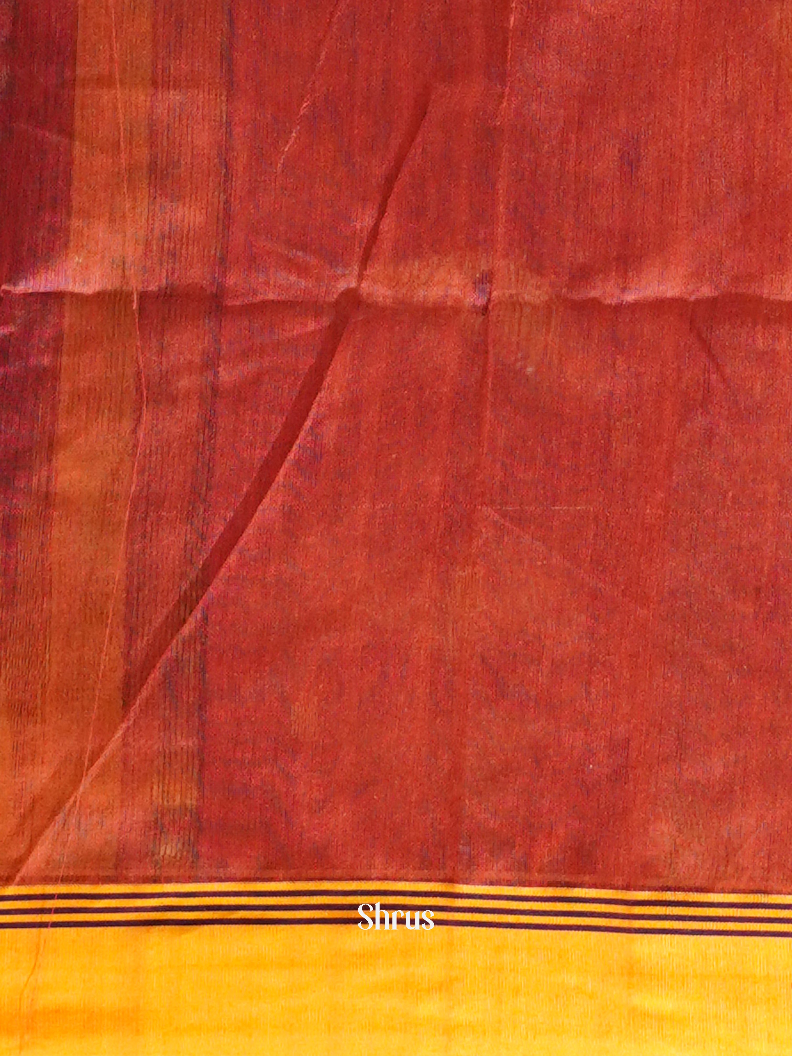 Peach & Blue - Bengal cotton Saree - Shop on ShrusEternity.com