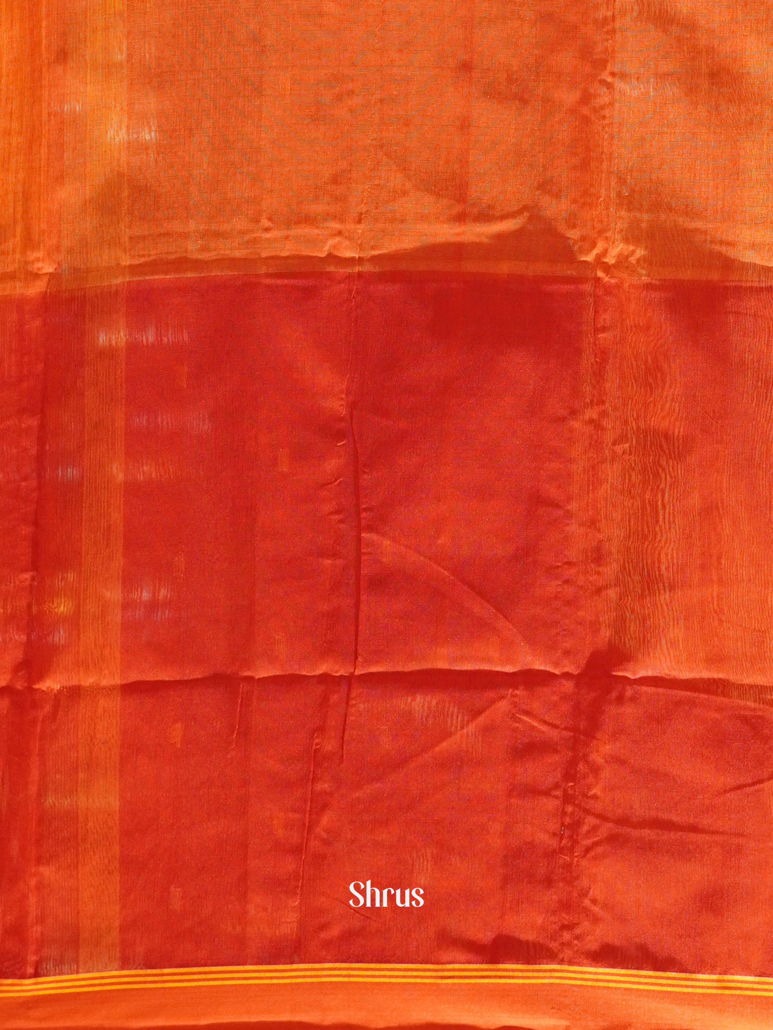 Yellow & Red - Bengal cotton Saree - Shop on ShrusEternity.com
