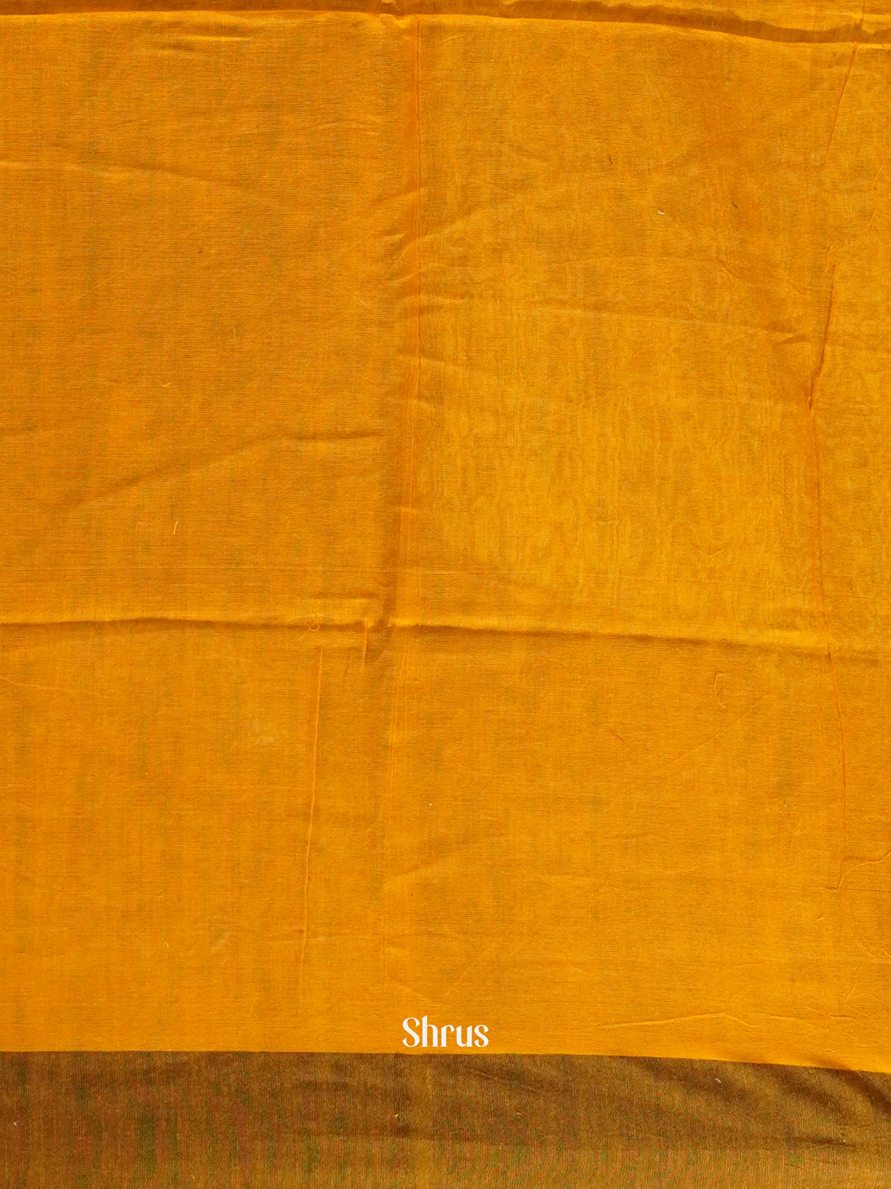 Mustard & Black - Semi Ikkat saree - Shop on ShrusEternity.com