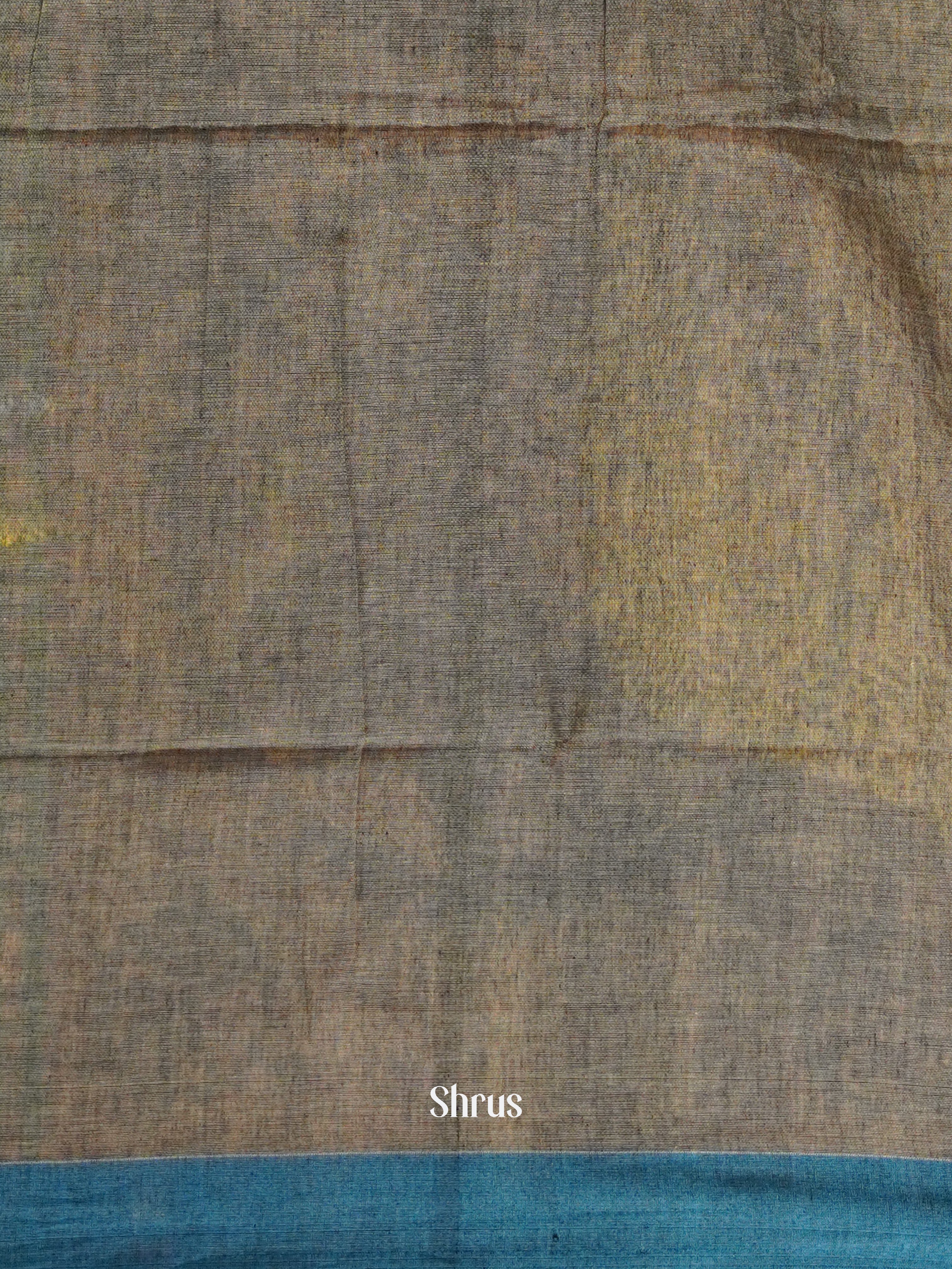 Grey & Blue - Semi Ikkat saree - Shop on ShrusEternity.com