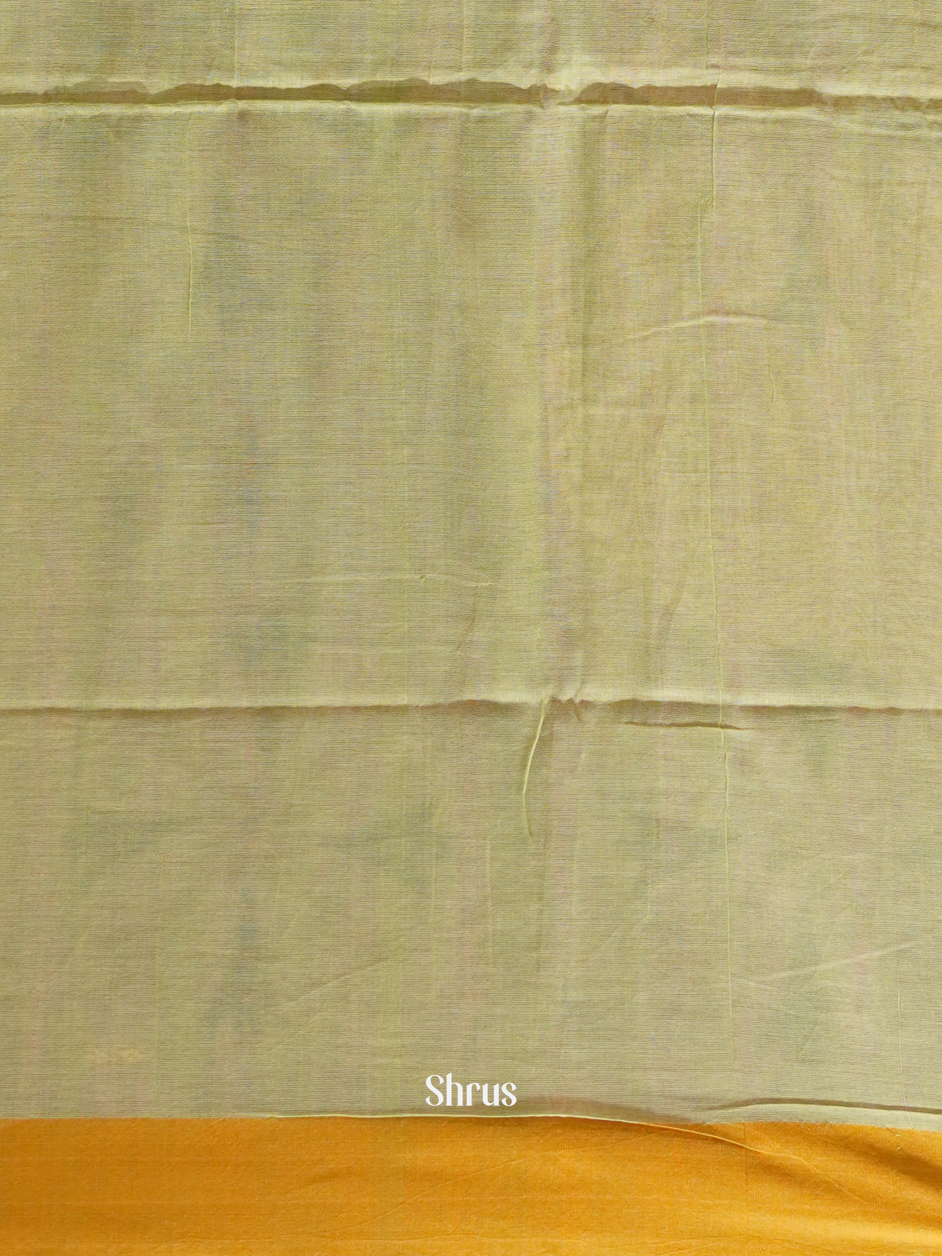 Green & Orange - Semi Ikkat Saree - Shop on ShrusEternity.com