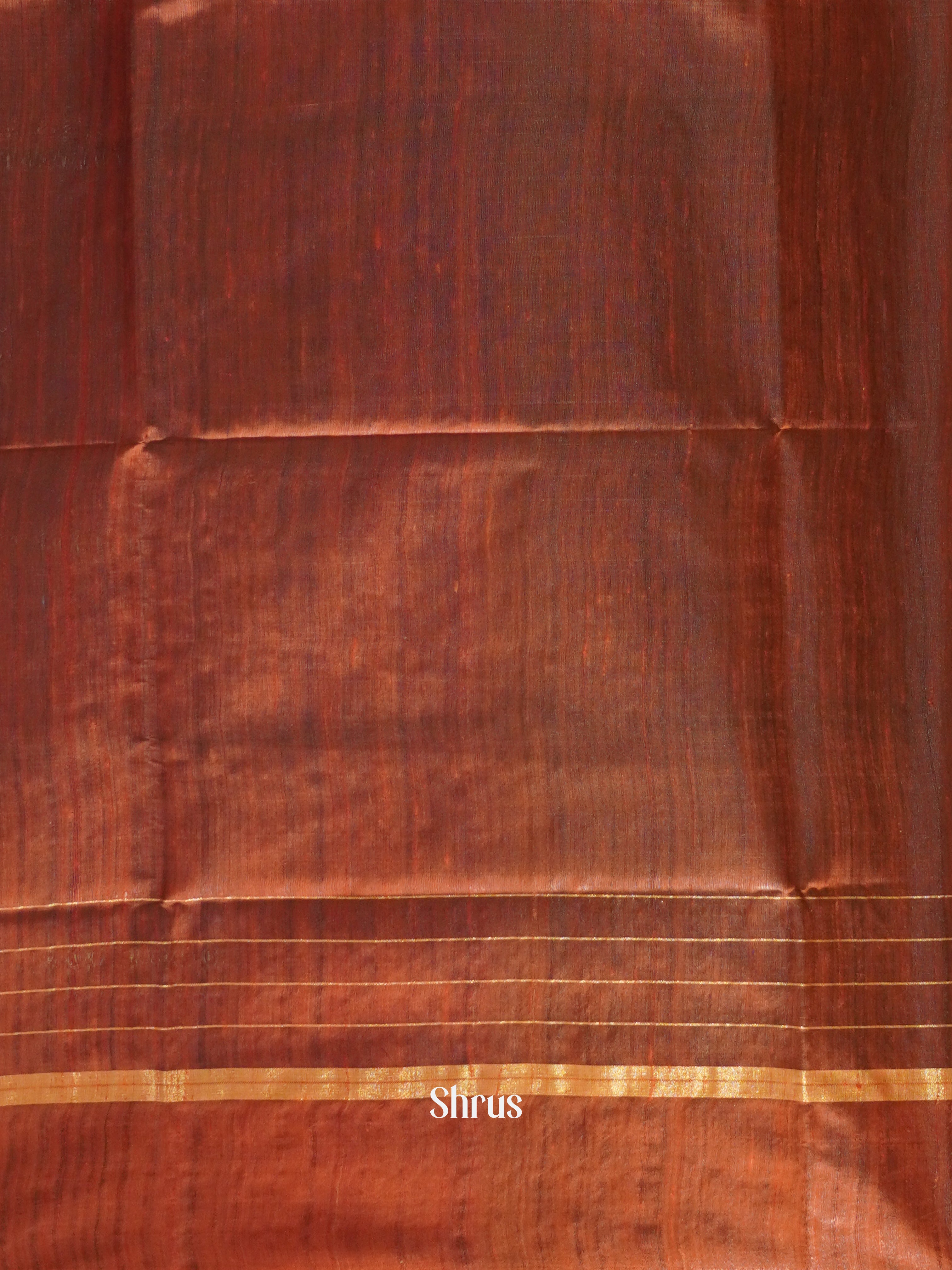 Blue & Brown - Raw Silk Saree - Shop on ShrusEternity.com