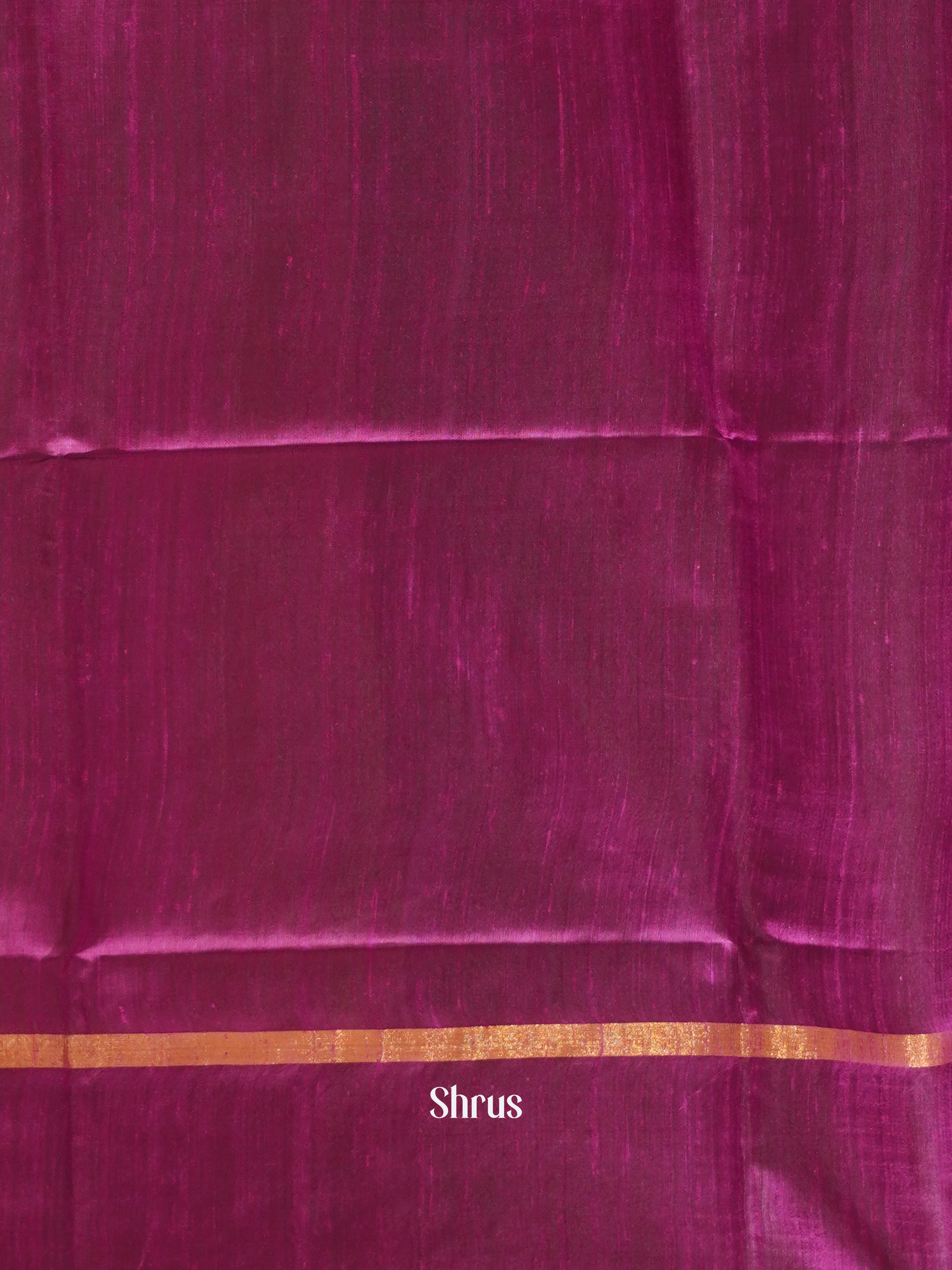Beige & Majenta - Raw Silk Saree - Shop on ShrusEternity.com