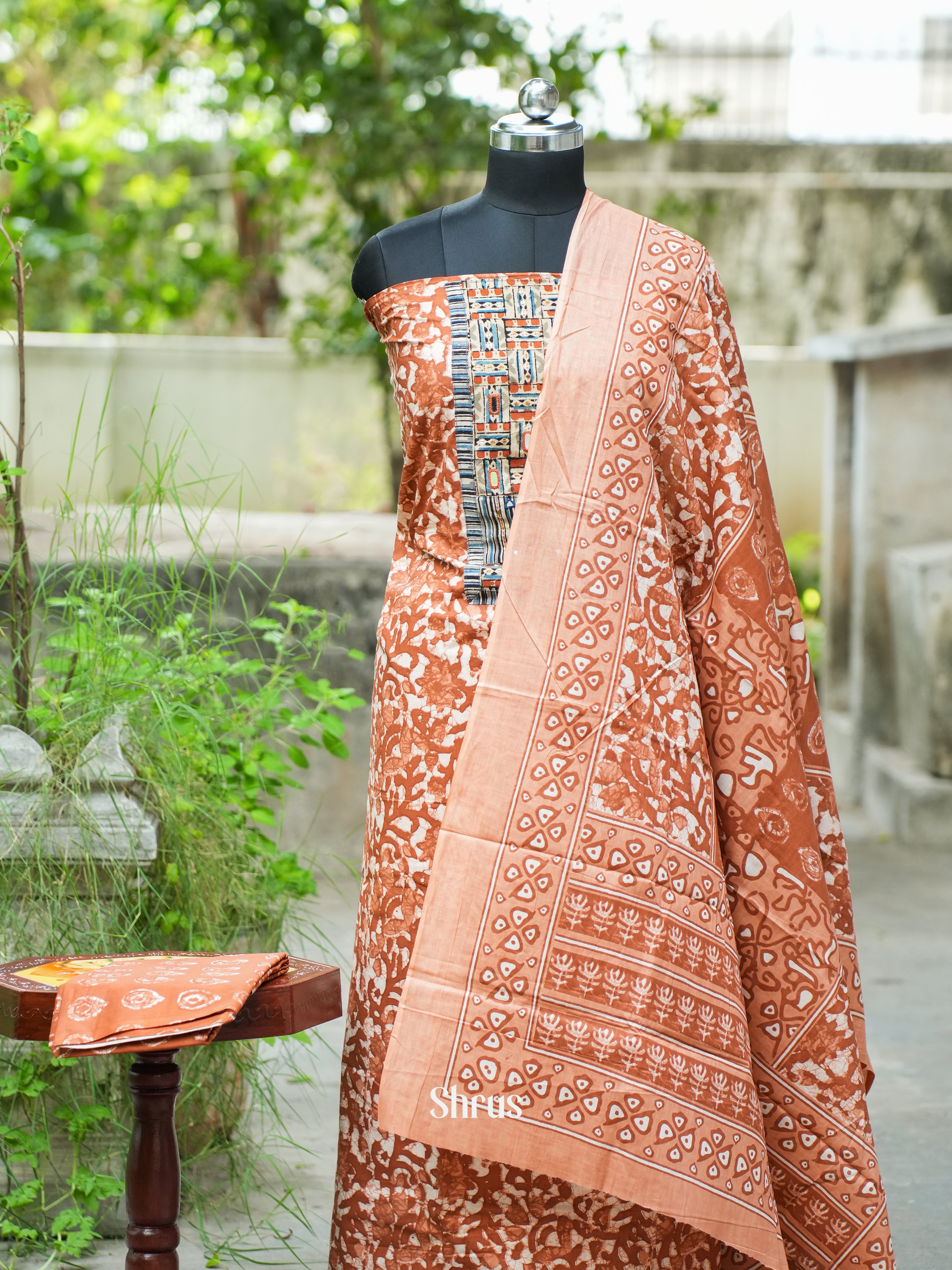 Brown - Ajrakh Salwar - Shop on ShrusEternity.com