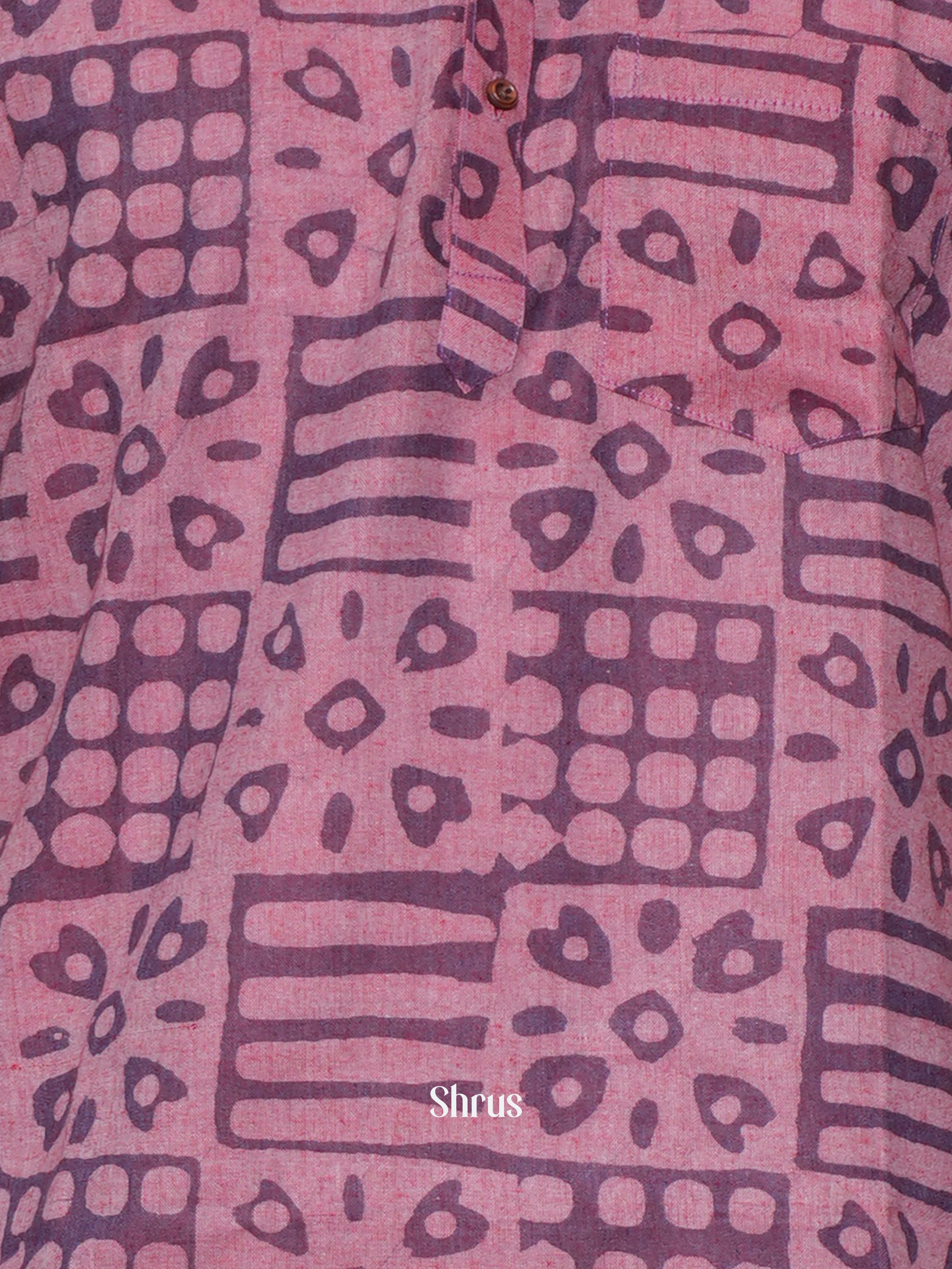 Pink- Readymade Mens Kurta - Shop on ShrusEternity.com