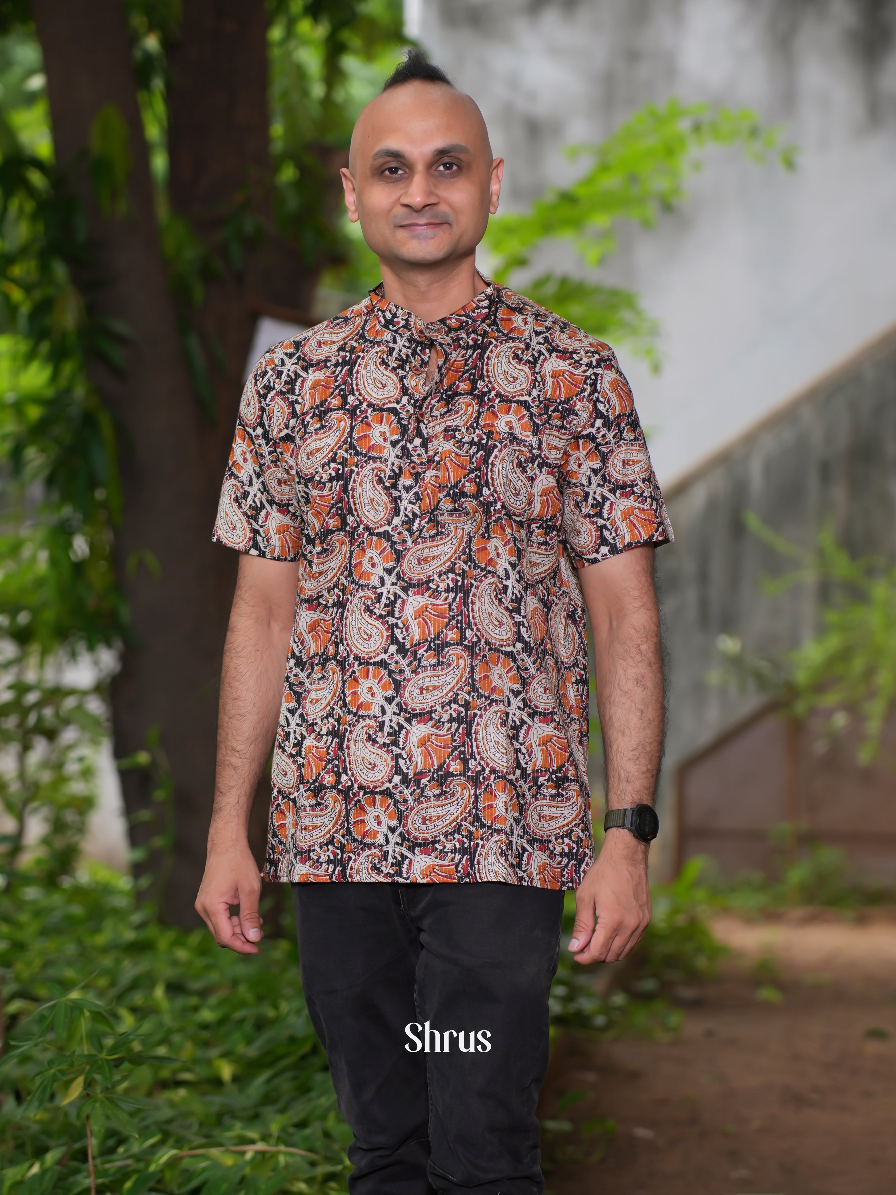 Black - Readymade Mens Kurta - Shop on ShrusEternity.com