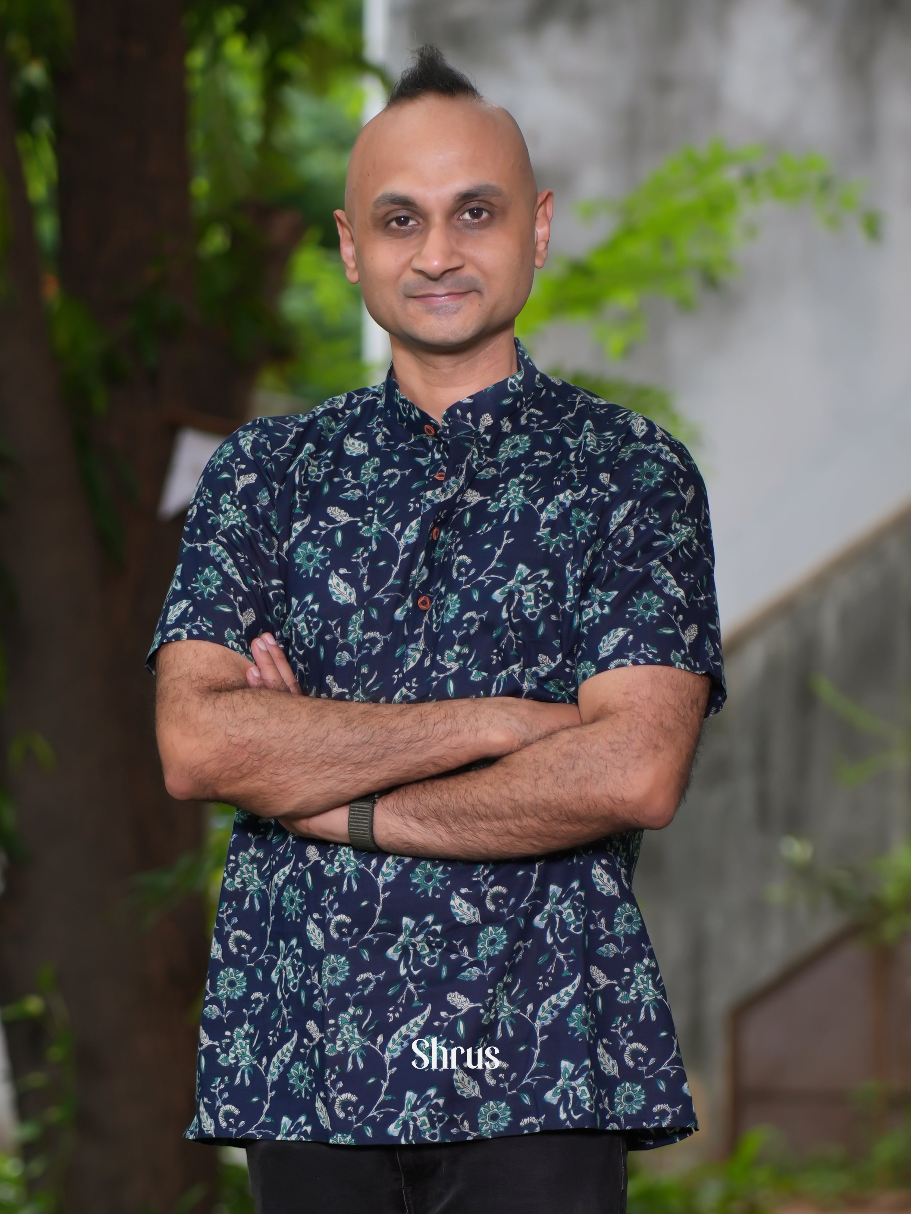 Blue - Readymade Mens Kurta - Shop on ShrusEternity.com