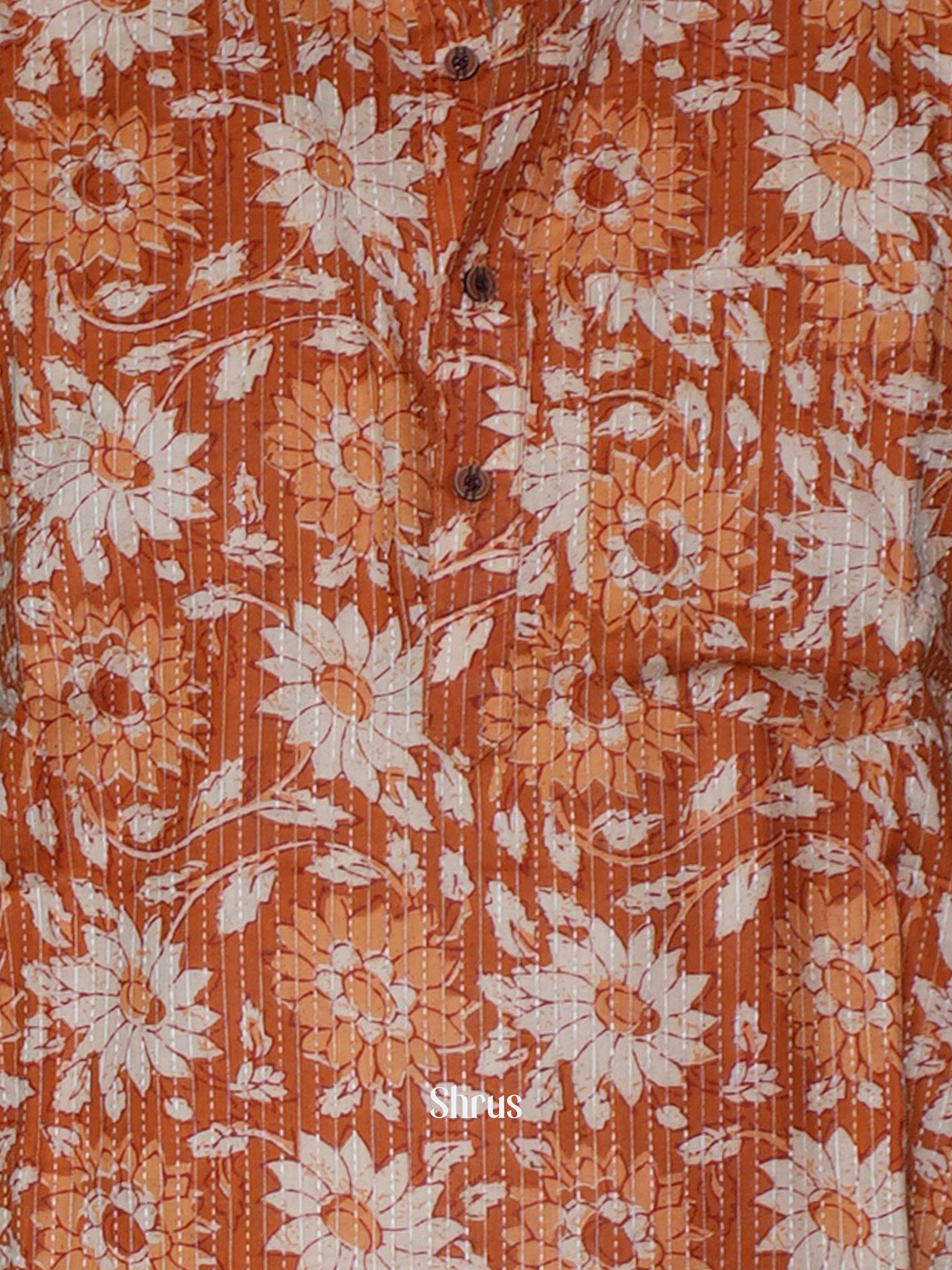 Orange - Readymade Mens Kurta - Shop on ShrusEternity.com