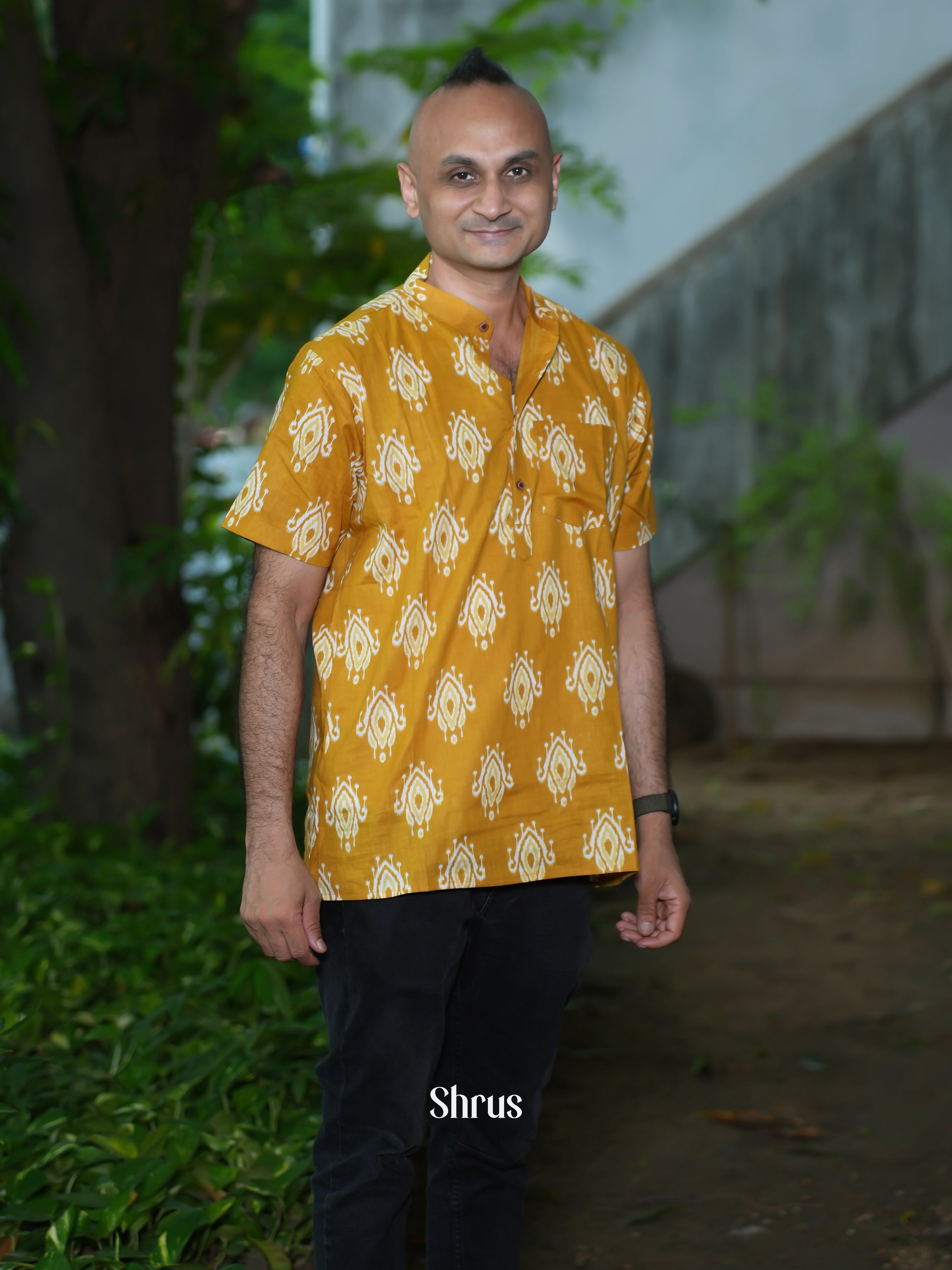 Mustard - Readymade Mens Kurta - Shop on ShrusEternity.com