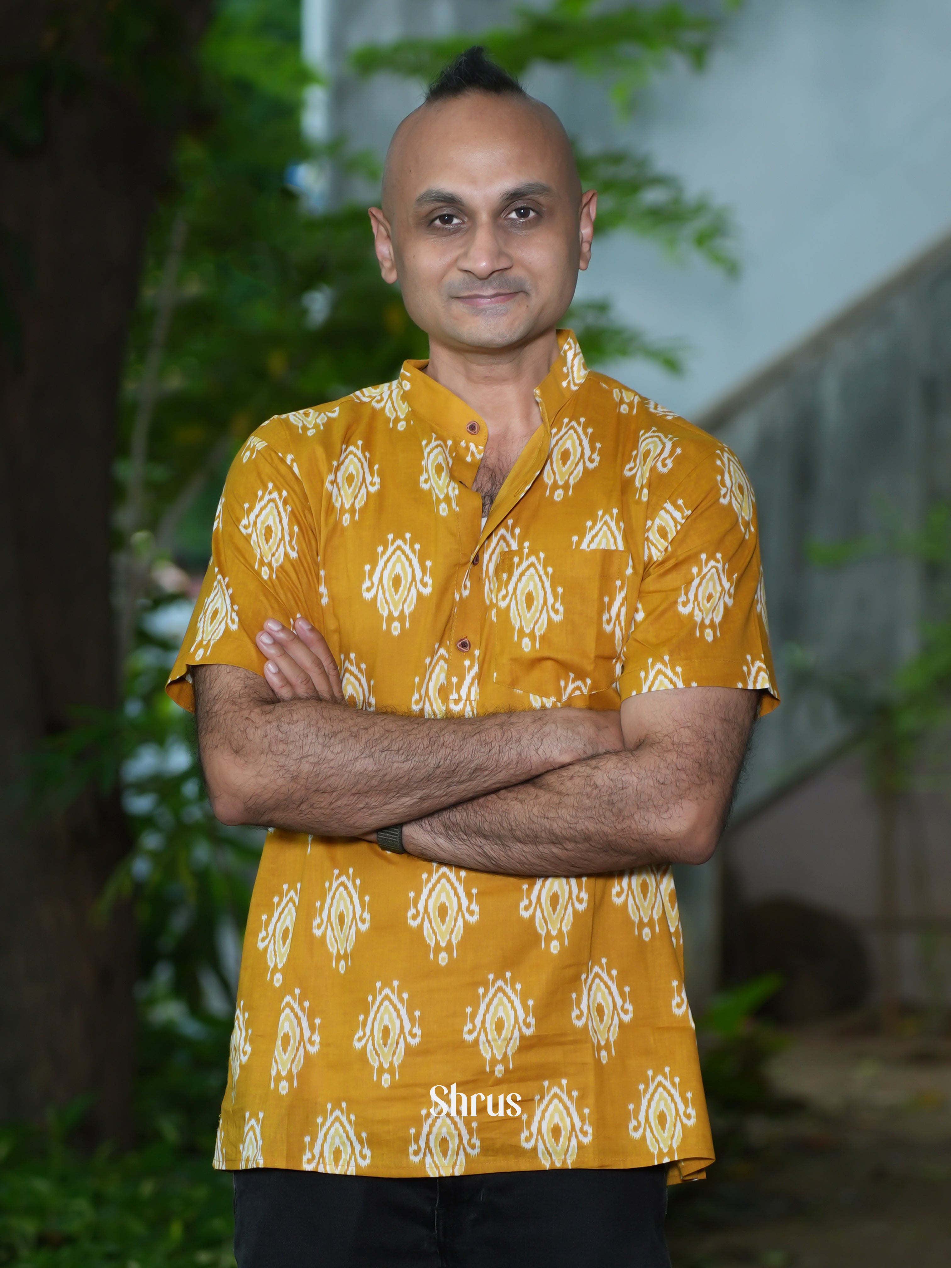 Mustard - Readymade Mens Kurta - Shop on ShrusEternity.com