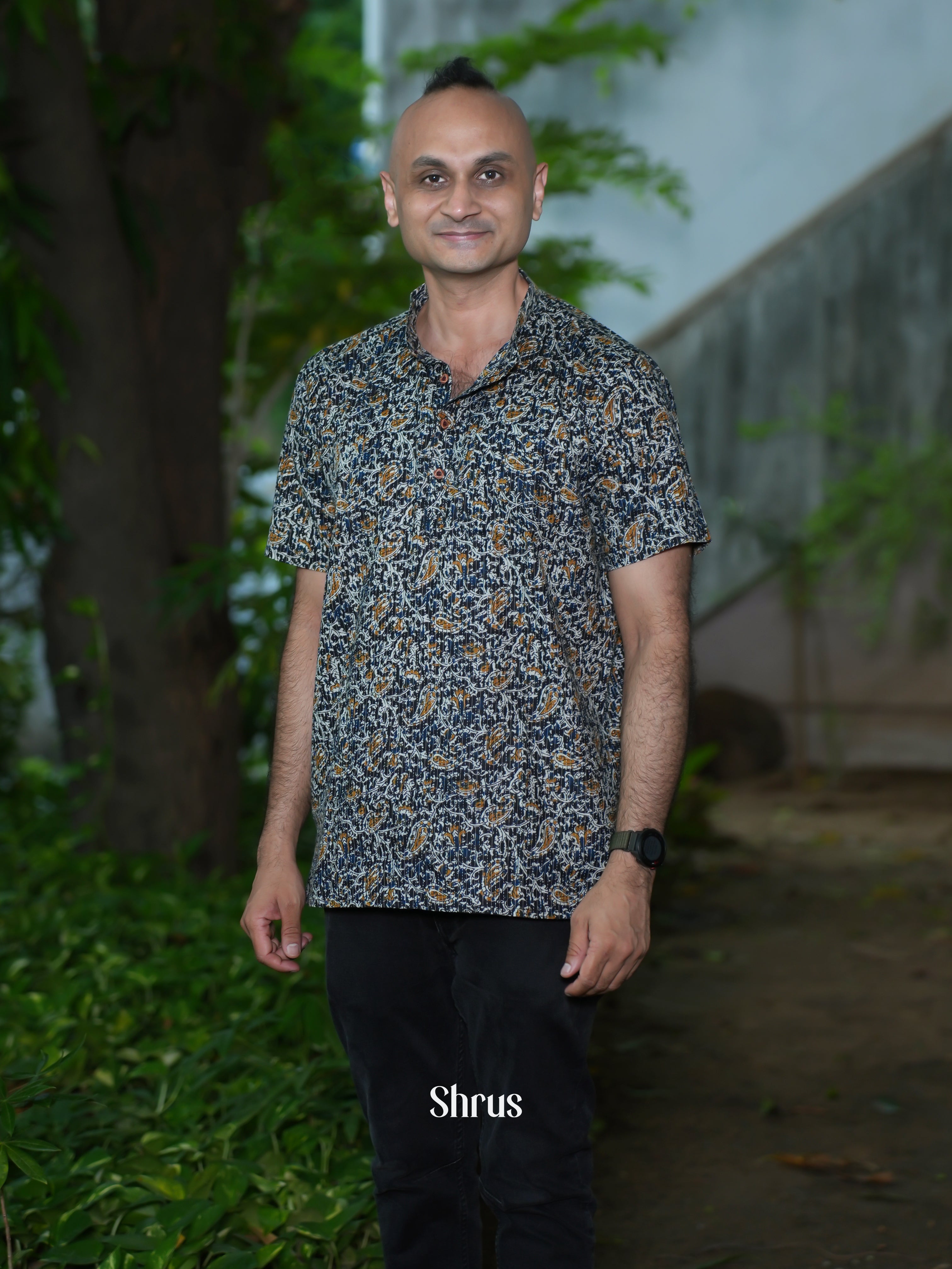 Grey & Blue - Readymade Mens Kurta - Shop on ShrusEternity.com