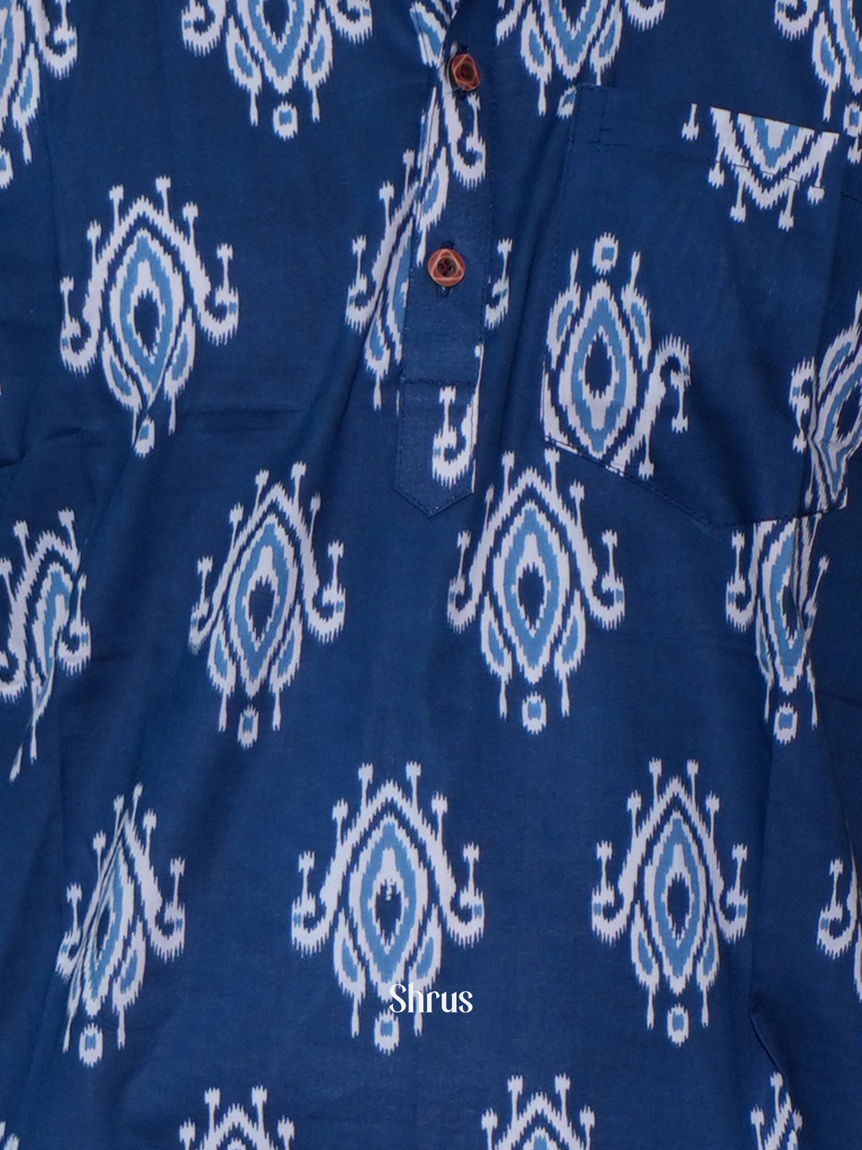 Blue - Readymade Mens Kurta - Shop on ShrusEternity.com