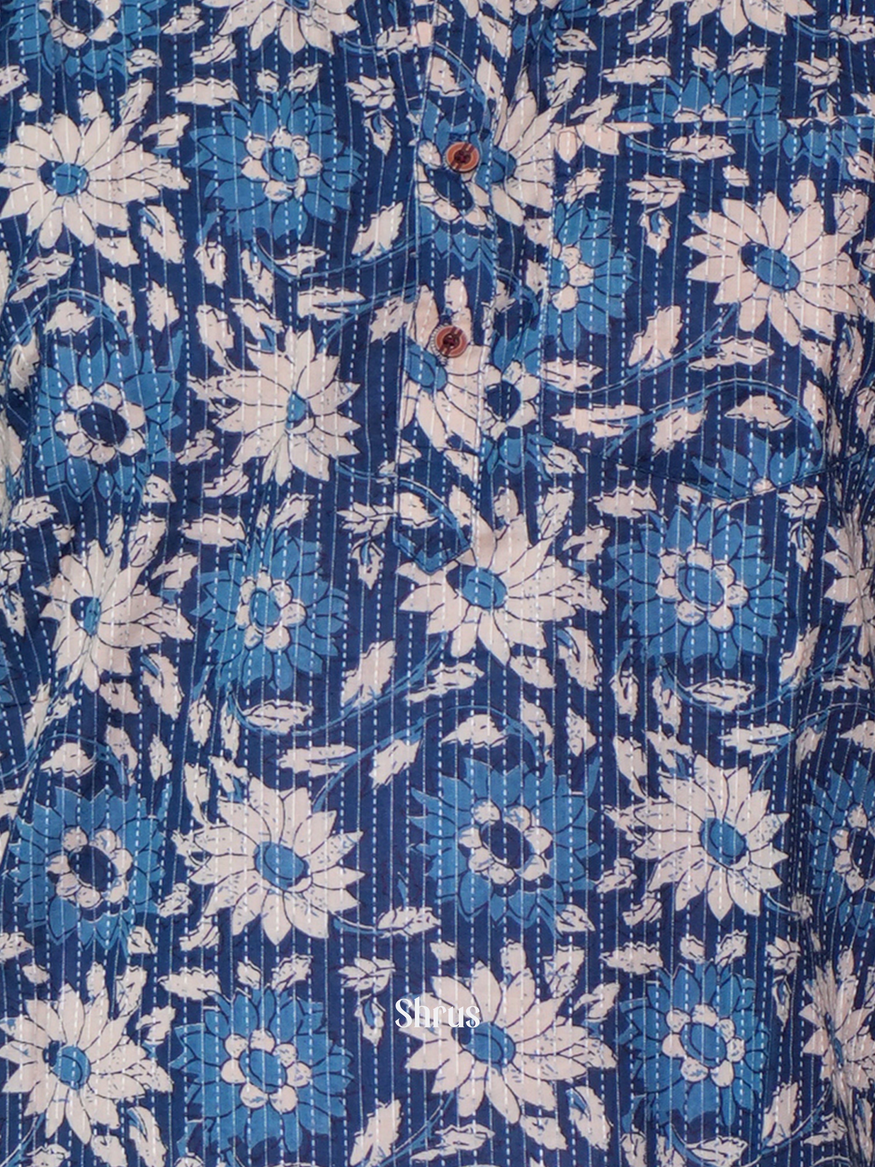 Blue - Readymade Mens Kurta - Shop on ShrusEternity.com