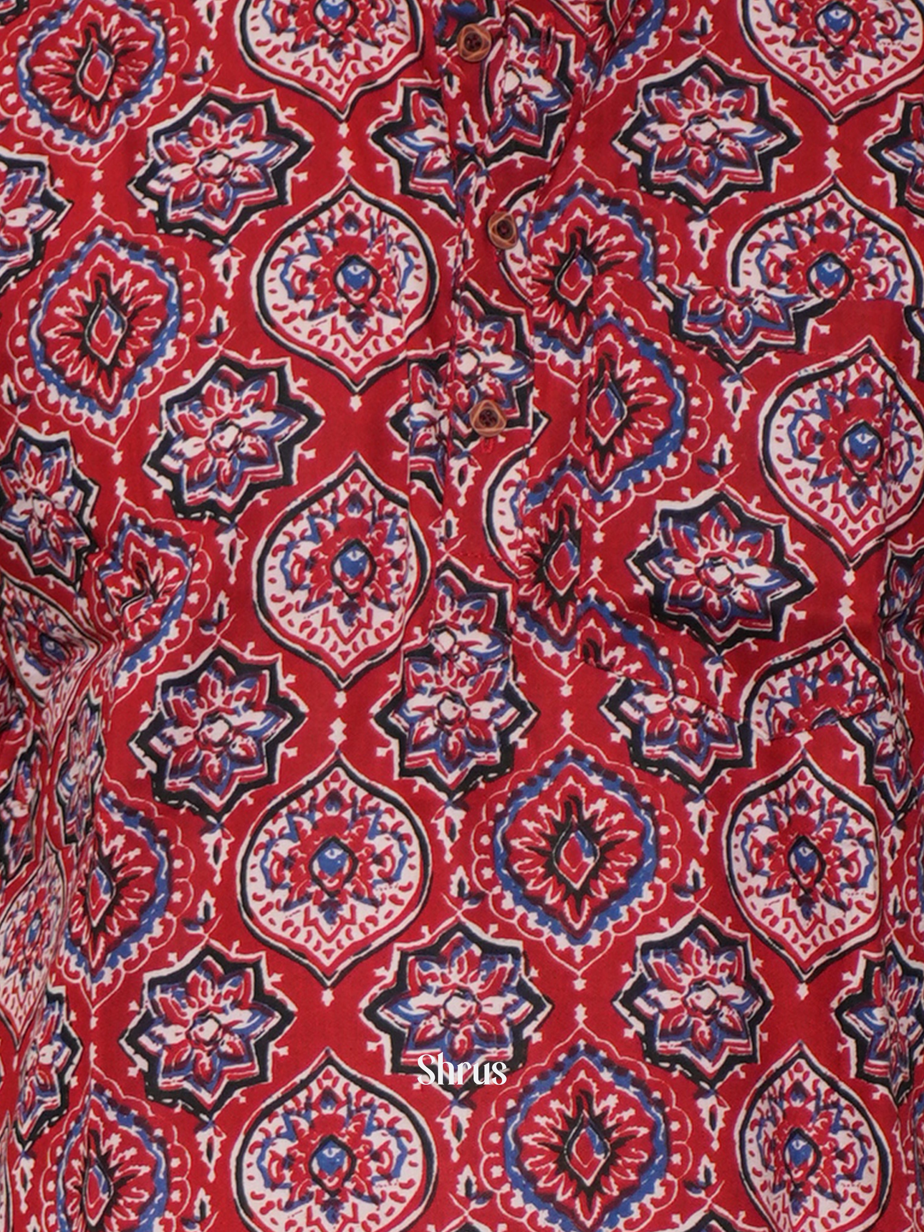 Red- Readymade Mens Kurta - Shop on ShrusEternity.com