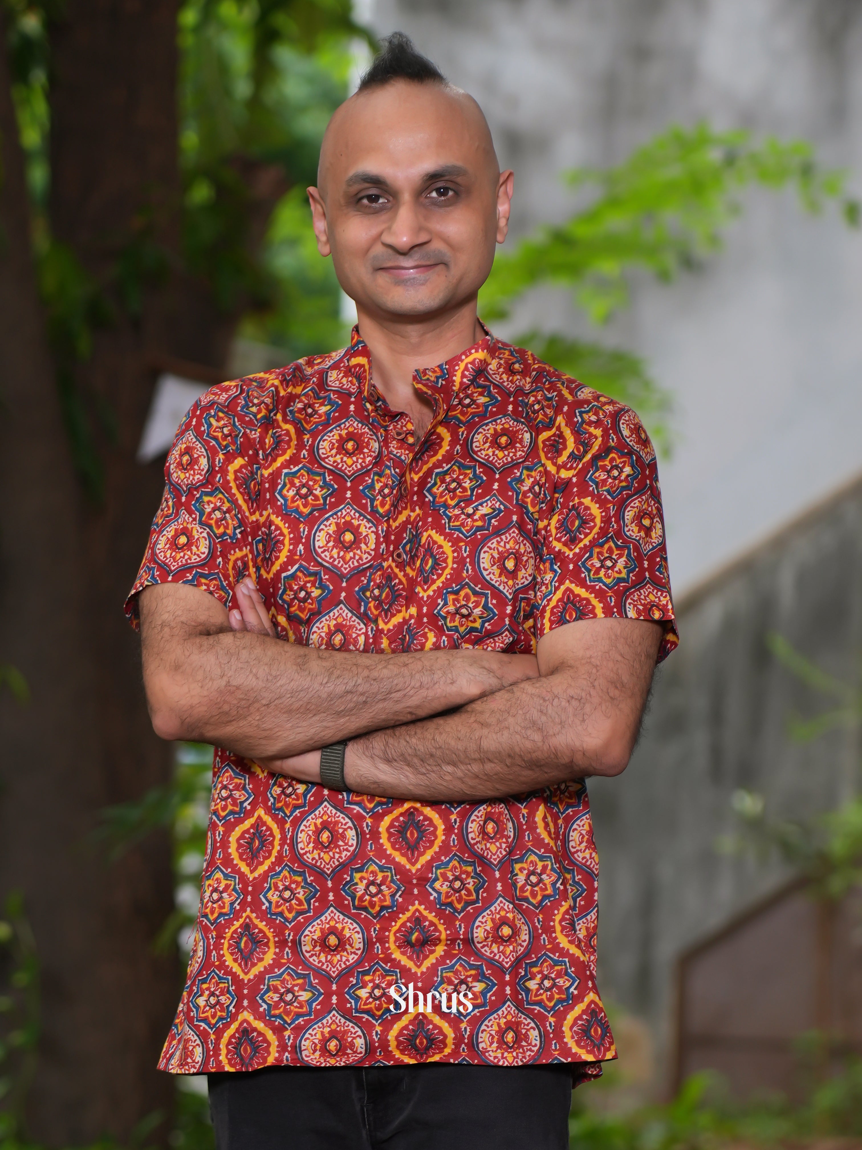 Brick Red - Readymade Mens Kurta - Shop on ShrusEternity.com