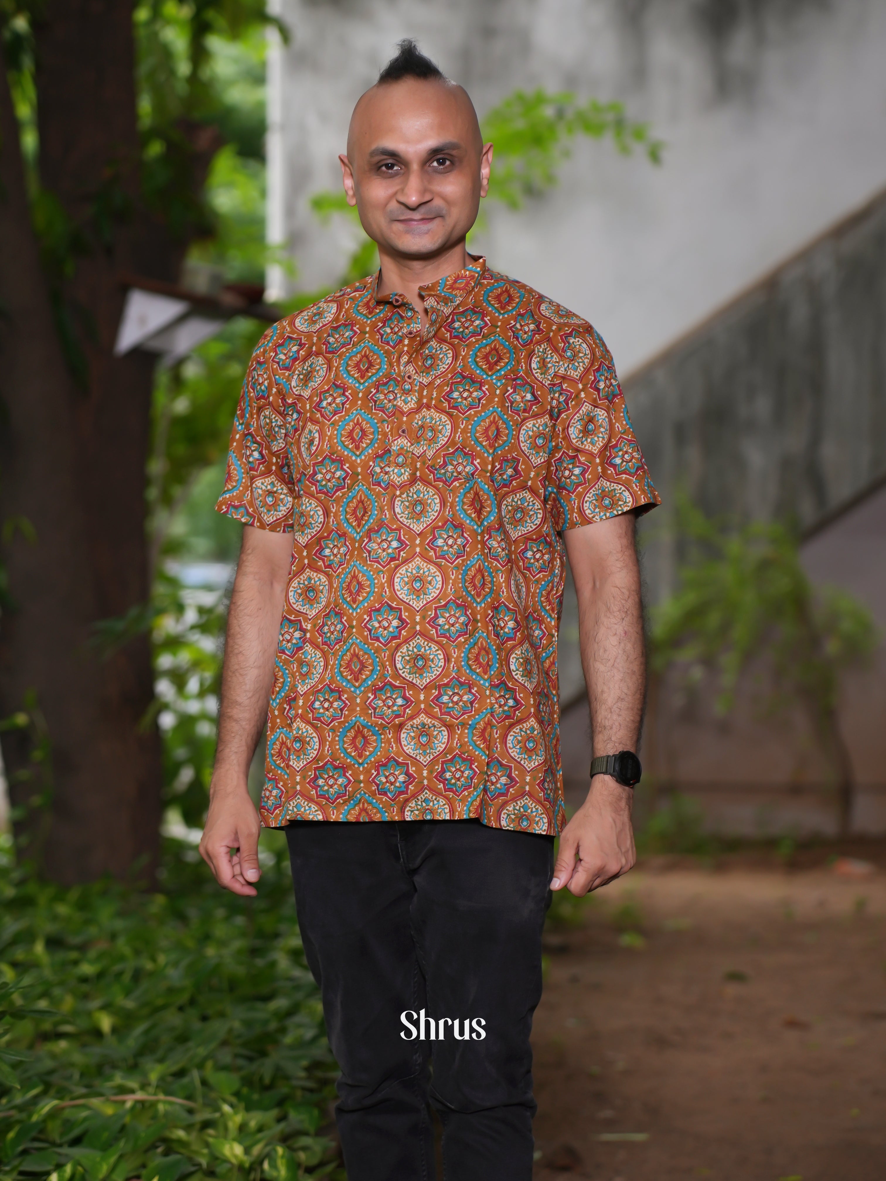 Brown- Readymade Mens Kurta - Shop on ShrusEternity.com