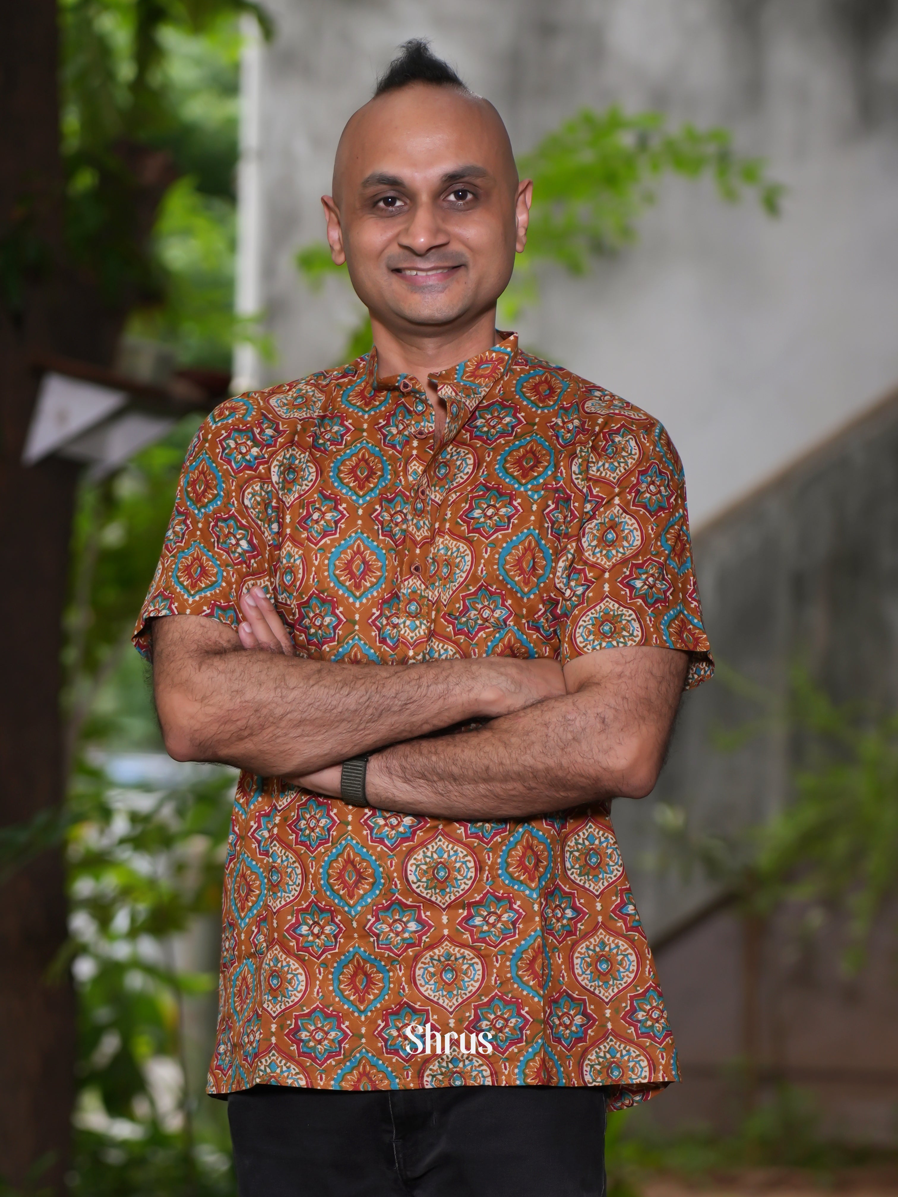 Brown- Readymade Mens Kurta - Shop on ShrusEternity.com