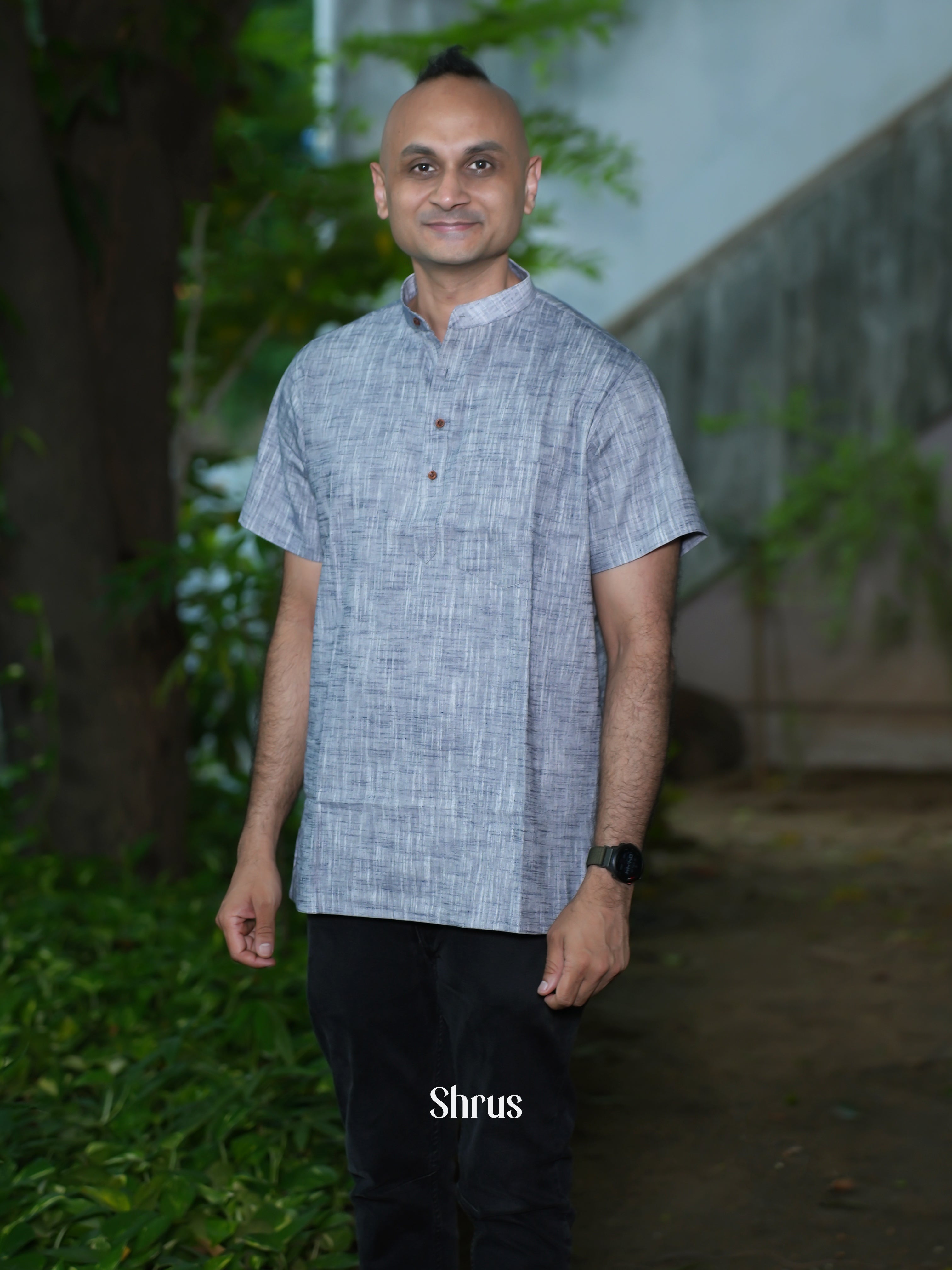Grey - Readymade Mens Kurta - Shop on ShrusEternity.com