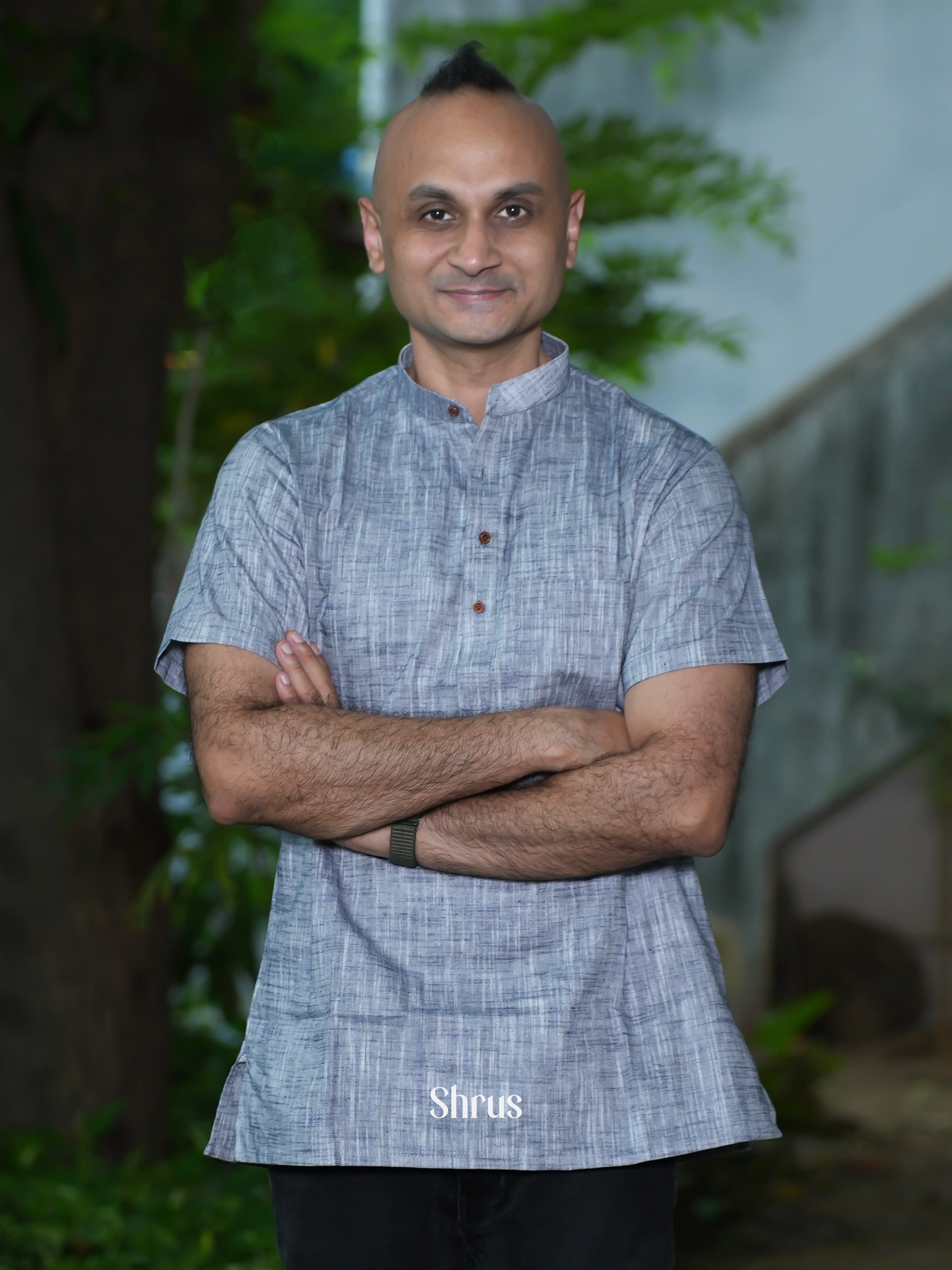 Grey - Readymade Mens Kurta - Shop on ShrusEternity.com