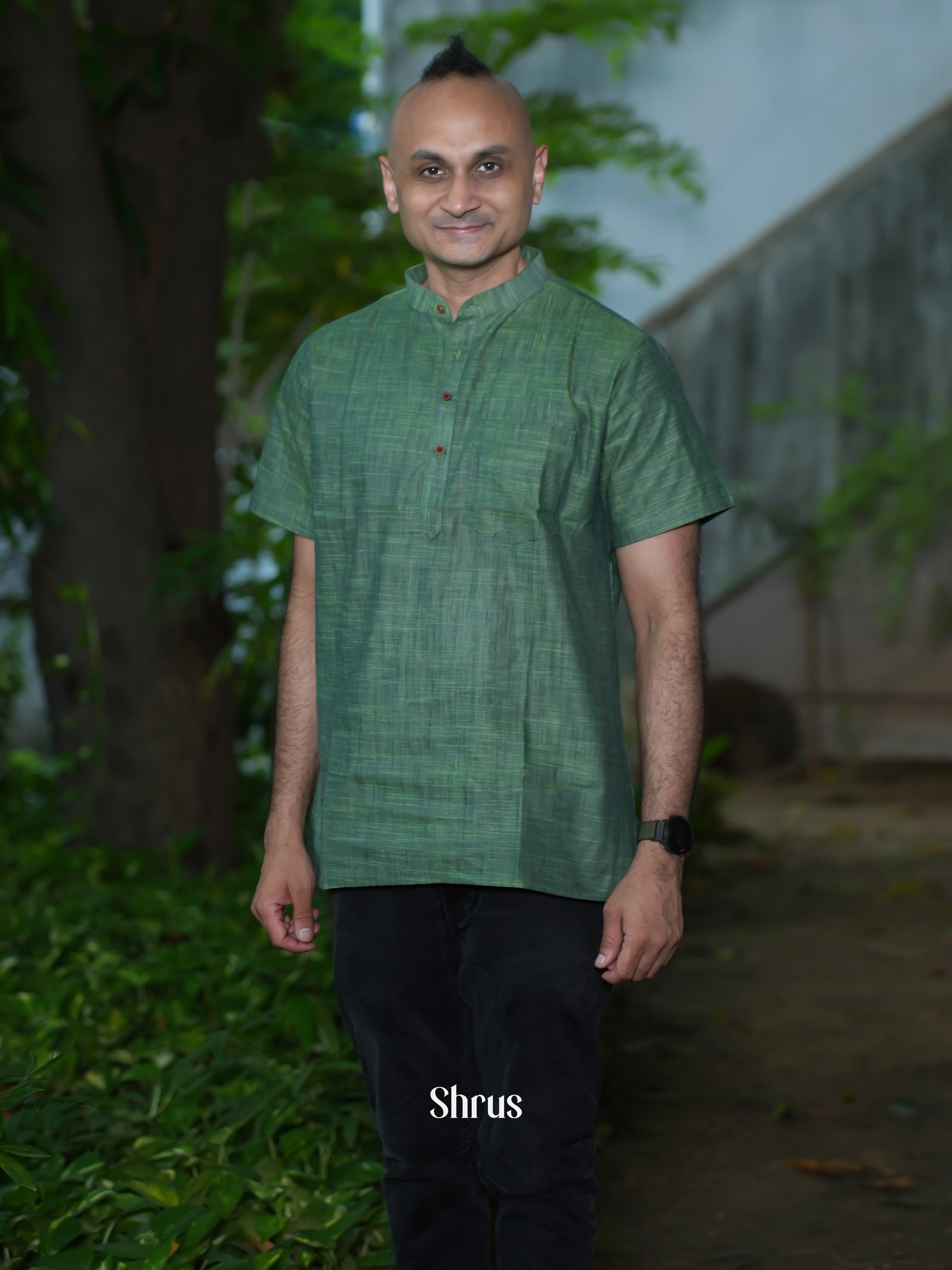 Green - Readymade Mens Kurta - Shop on ShrusEternity.com