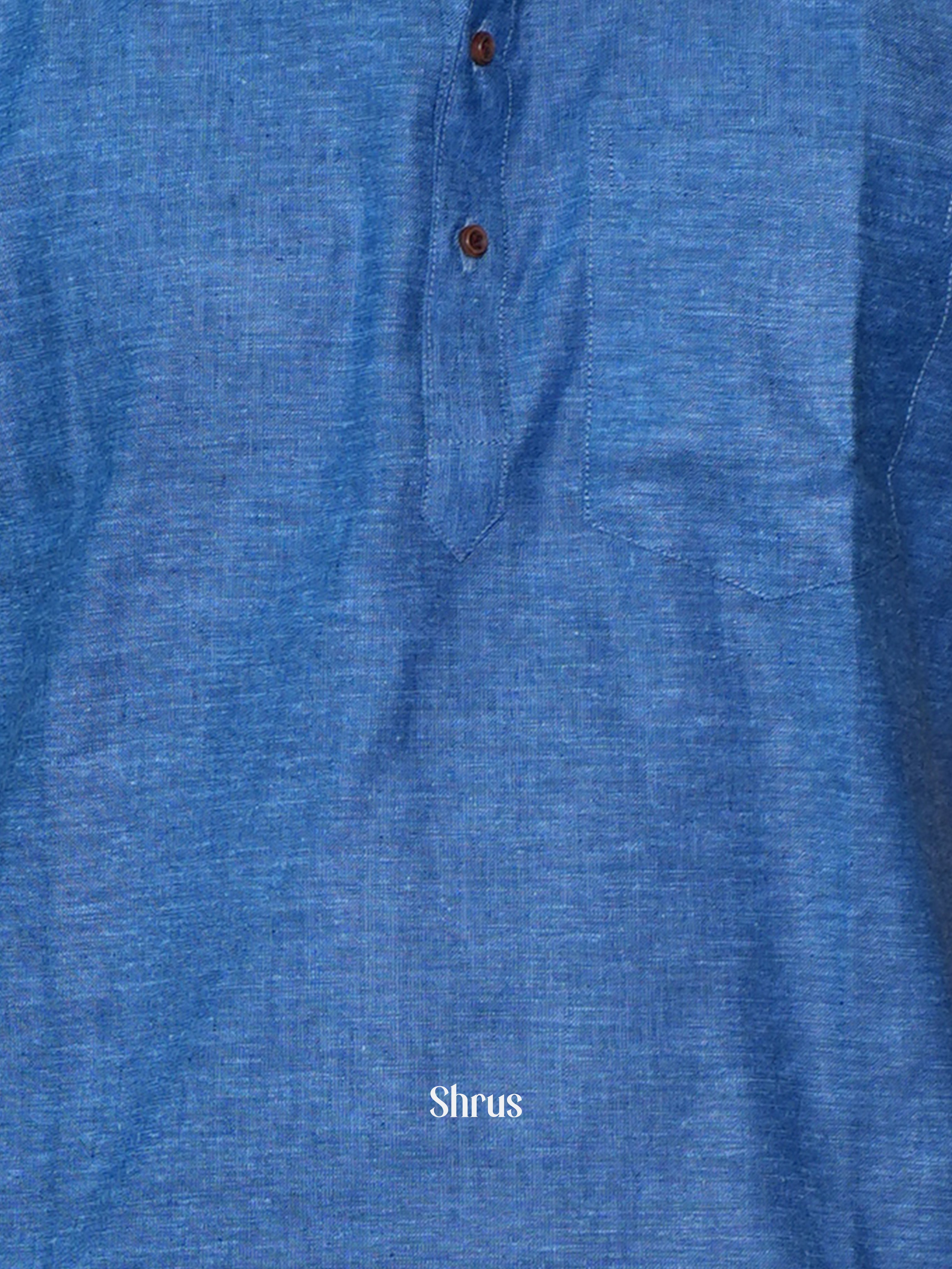 Blue - Readymade Mens Kurta - Shop on ShrusEternity.com